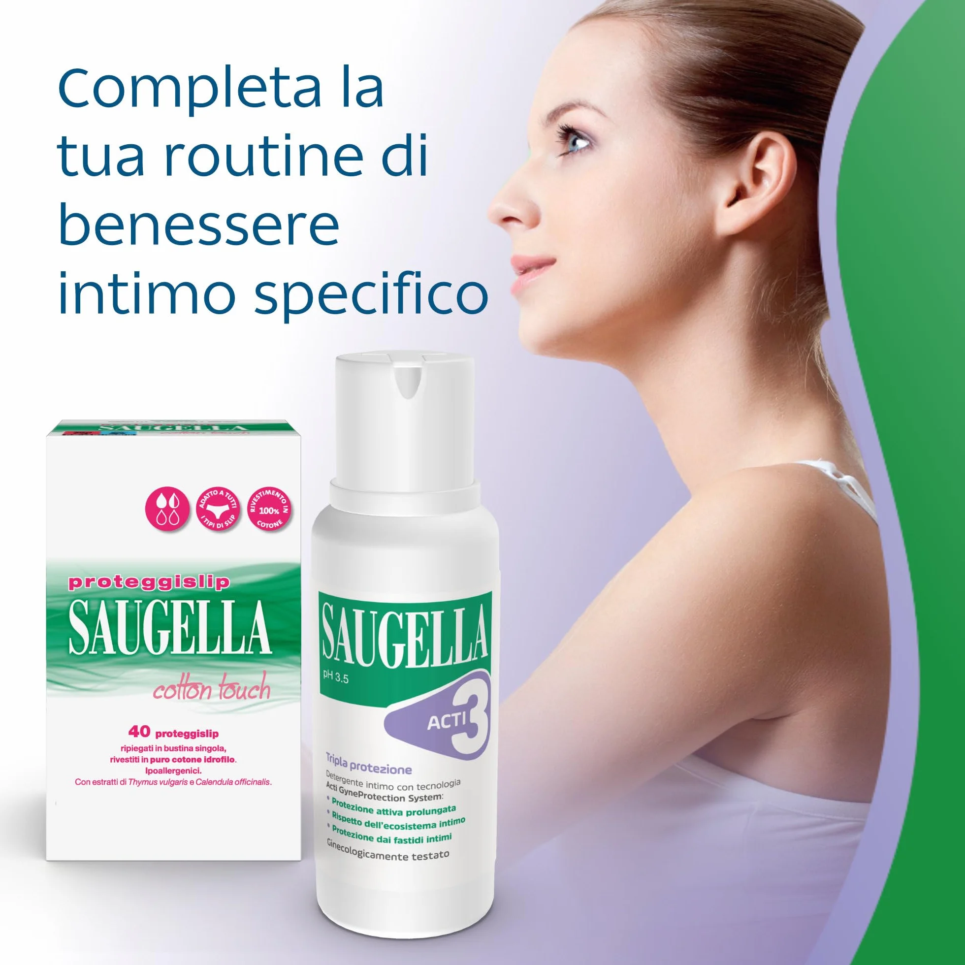Saugella Acti3 Detergente Intimo pH 3.5 con Timo e Zinco 250 ml