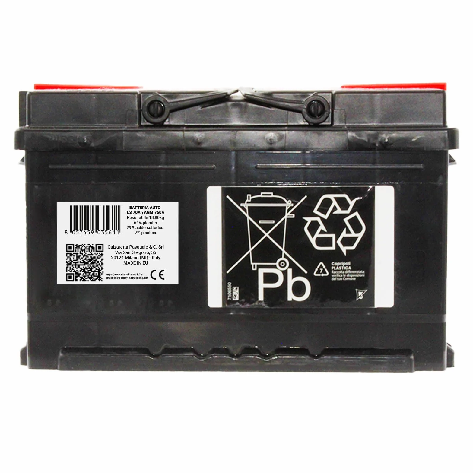 Bateria AGM Start&Stop 70Ah 760A 12V L3 Speed Max