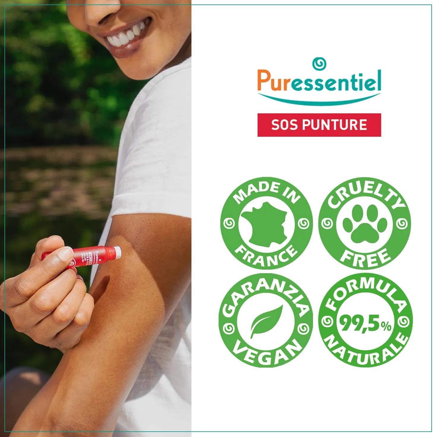 Puressentiel SOS Insetti Roller Multi-Lenitivo Bio 5 ml - Dopo puntura lenisce punture di insetti e vegetali