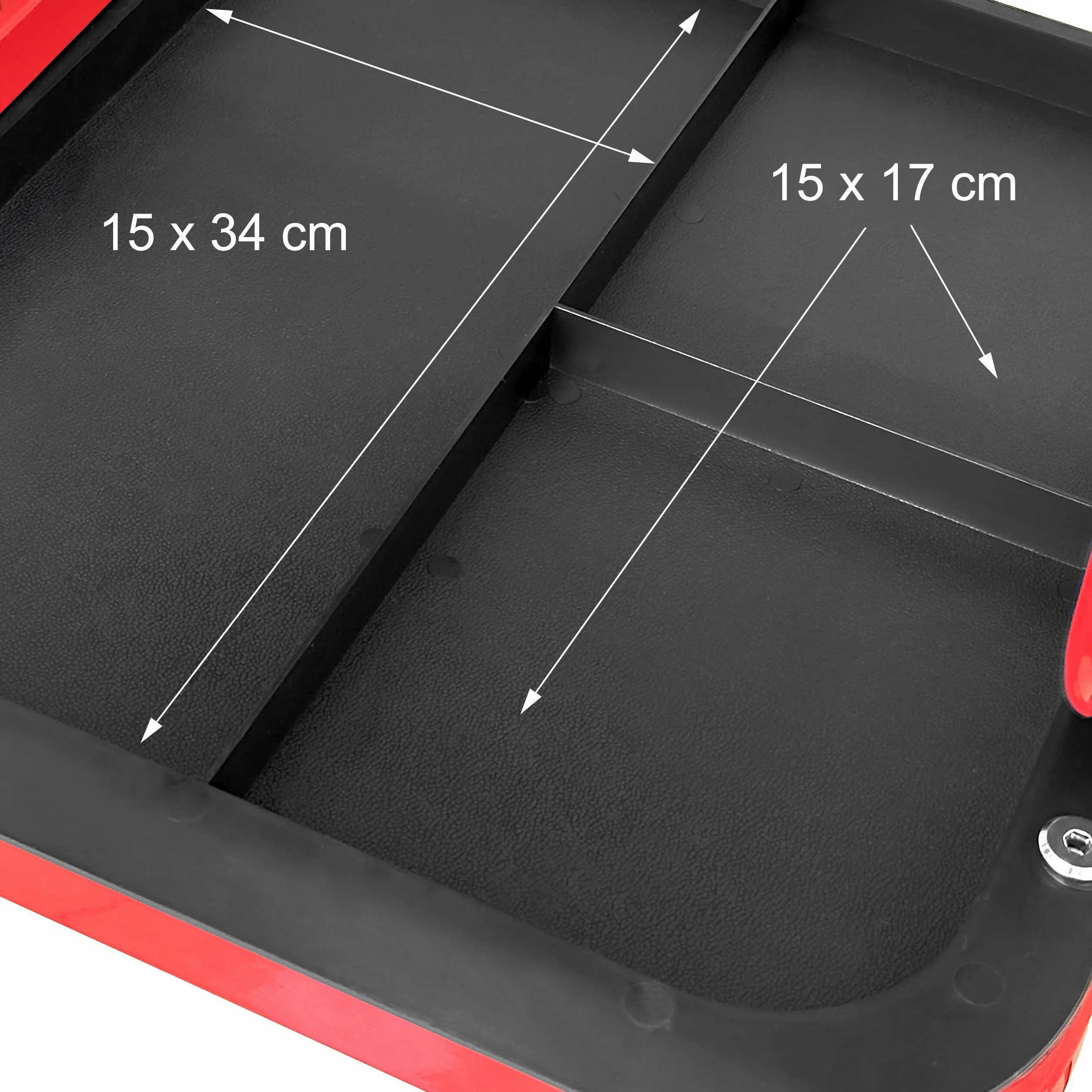 Sgabello da Officina Relaxdays 100 kg 4 Ruote Nero-Rosso