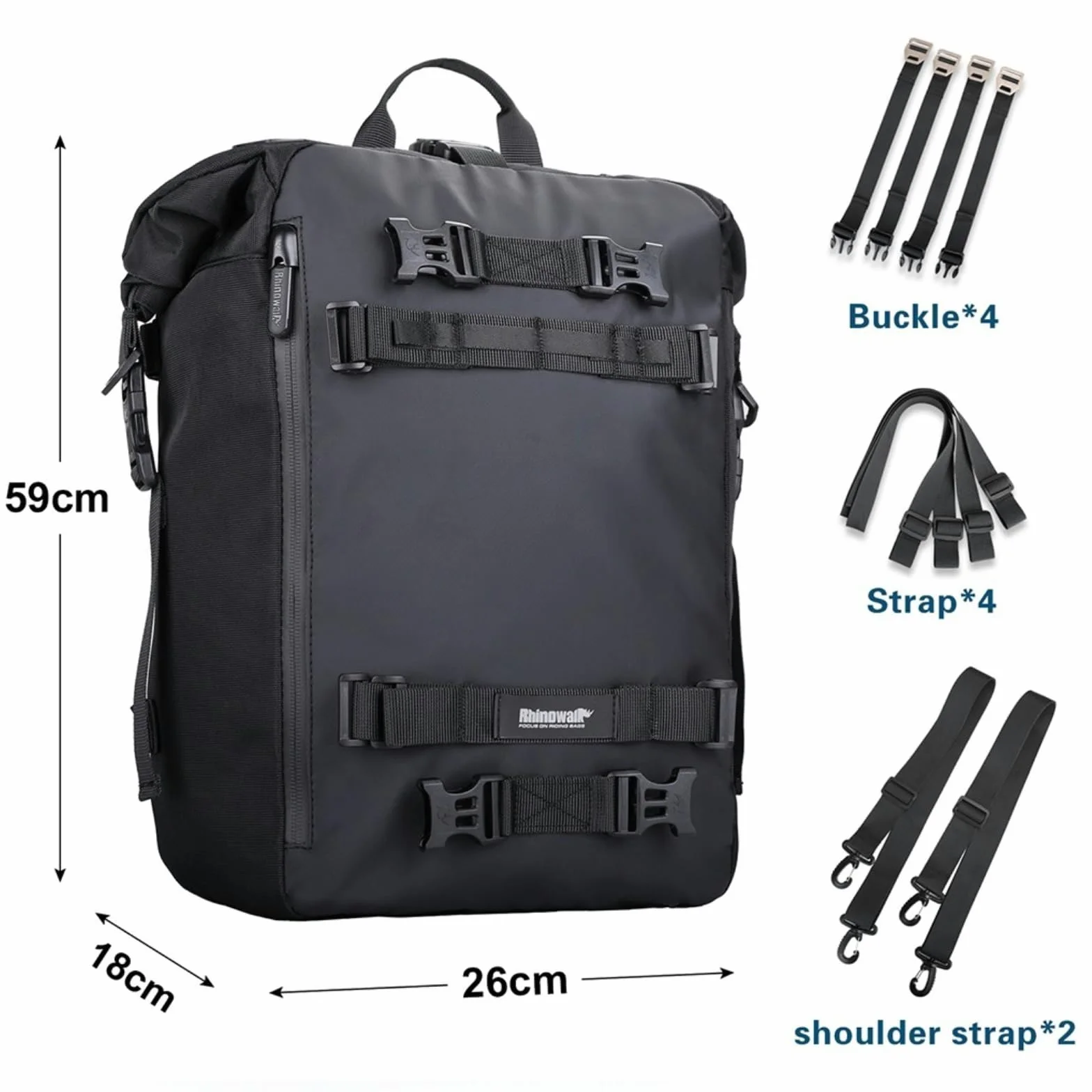 ENJOHOS Borsa Moto Posteriore Impermeabile 20L Zaino Moto Sella Serbatoio
