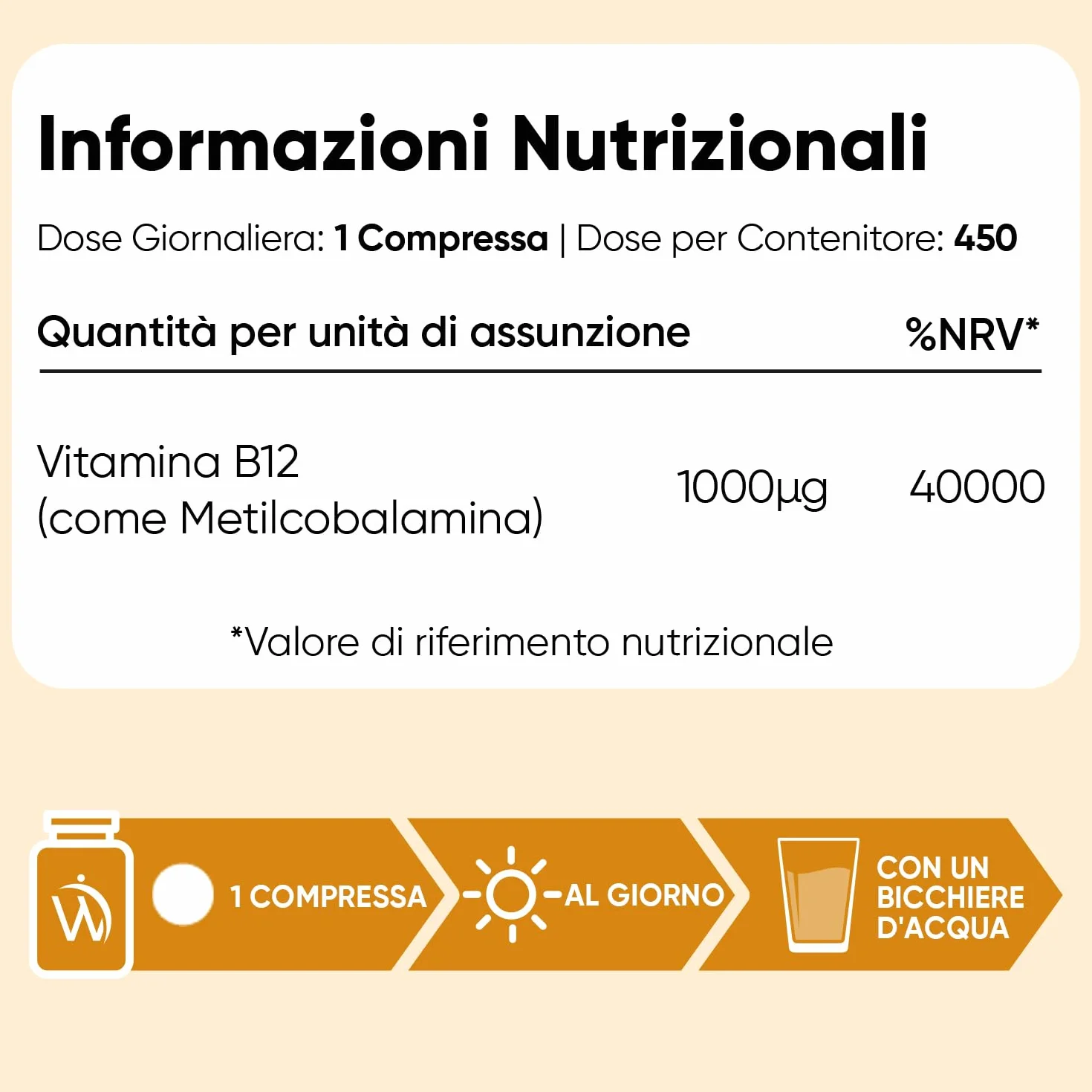 Vitamina B12 Metilcobalamina 1000mcg 450 Compresse Vegane 14 Mesi Fornitura
