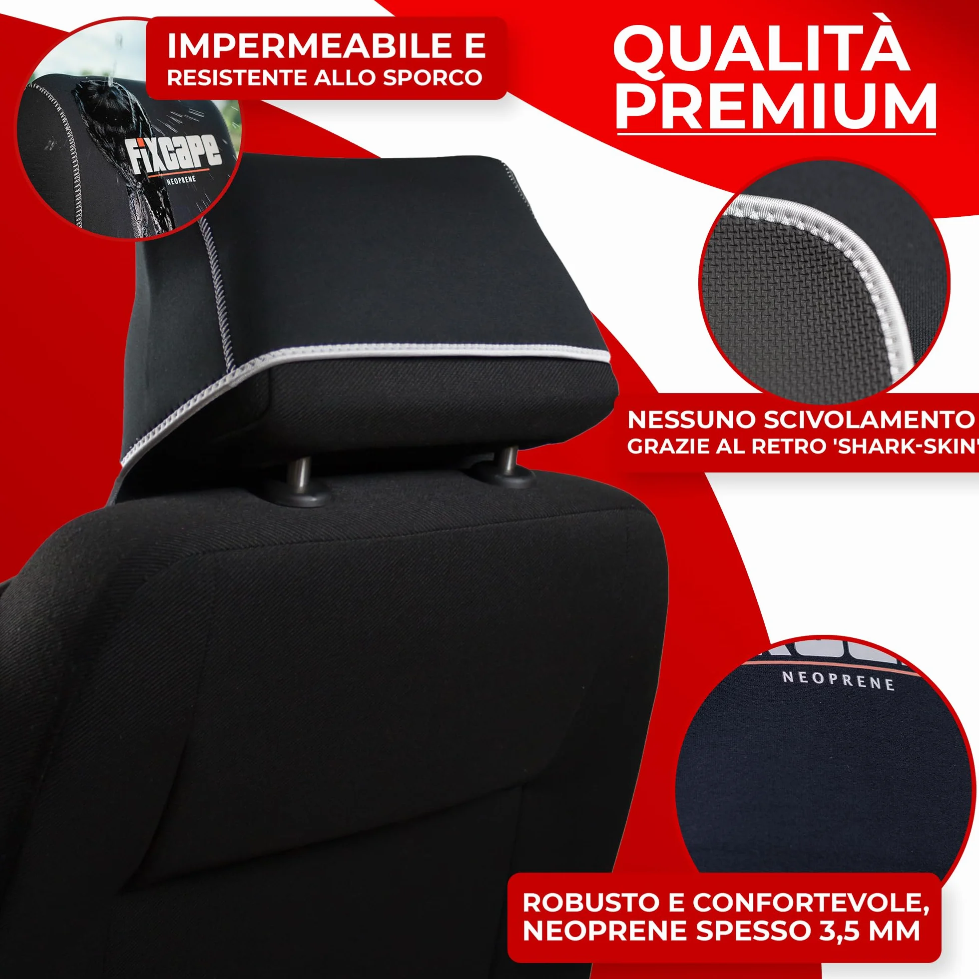 Coprisedile Universale Auto Impermeabile Neoprene Singolo Fodere Sedile Guidatore