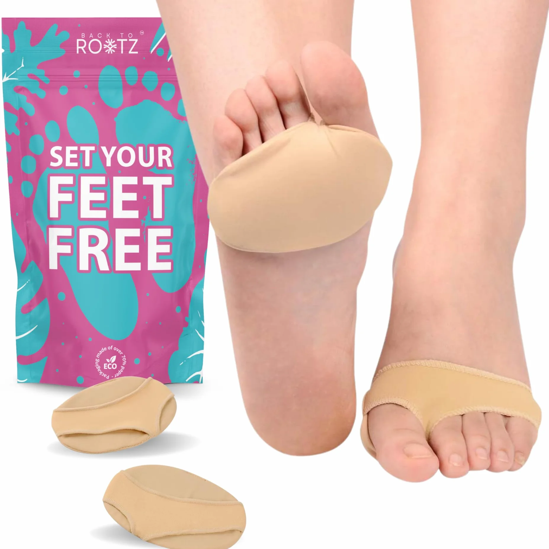 Cuscinetti Metatarsali Donna e Uomo 1 Paio Solette Metatarso in Gel e Tessuto per Dolore Metatarsalgia Neuroma di Morton Taglia S 35-39