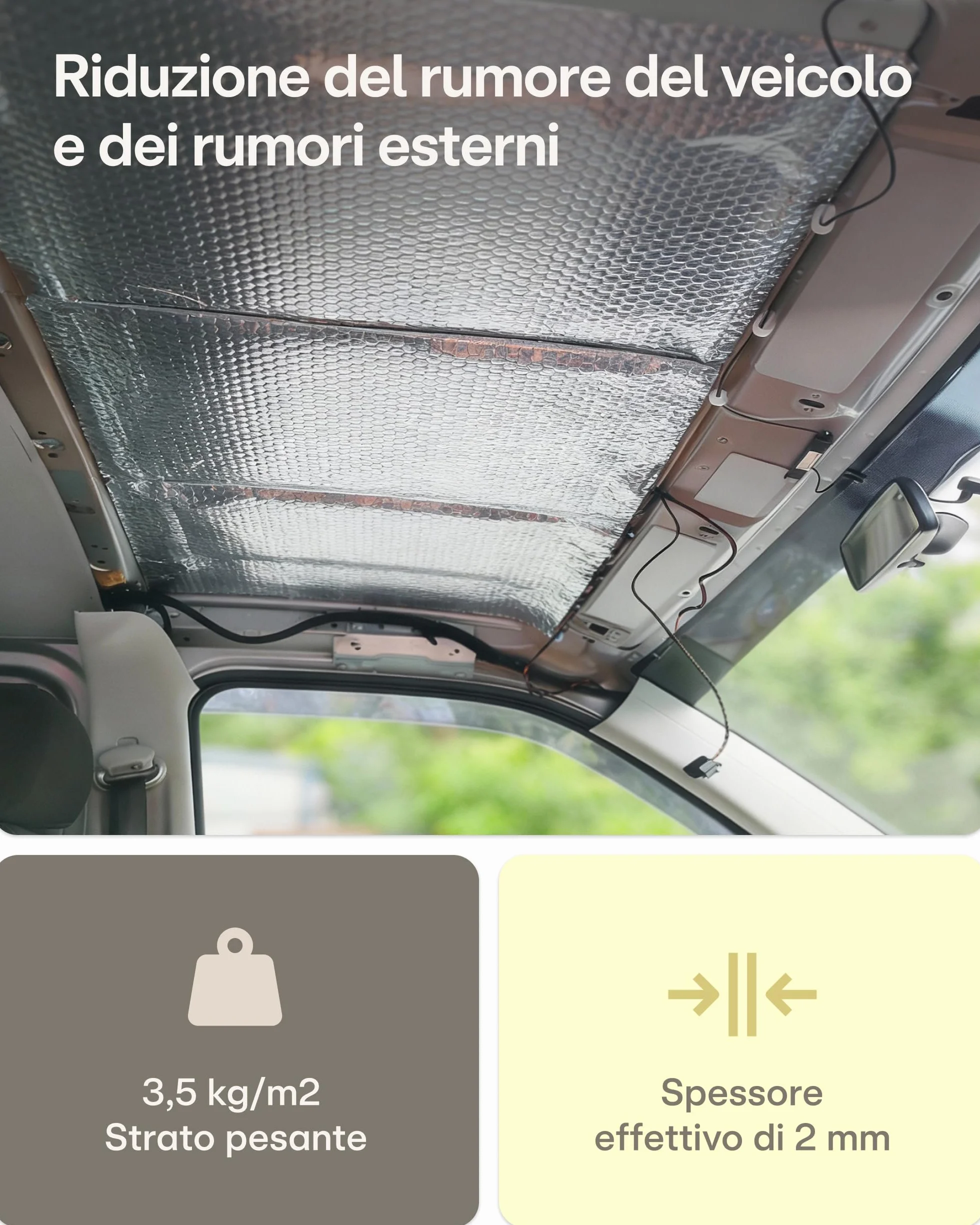Praknu Alubutyl Isolante Insonorizzante 2 mm 40x500 cm Tappetino Autoadesivo per Auto