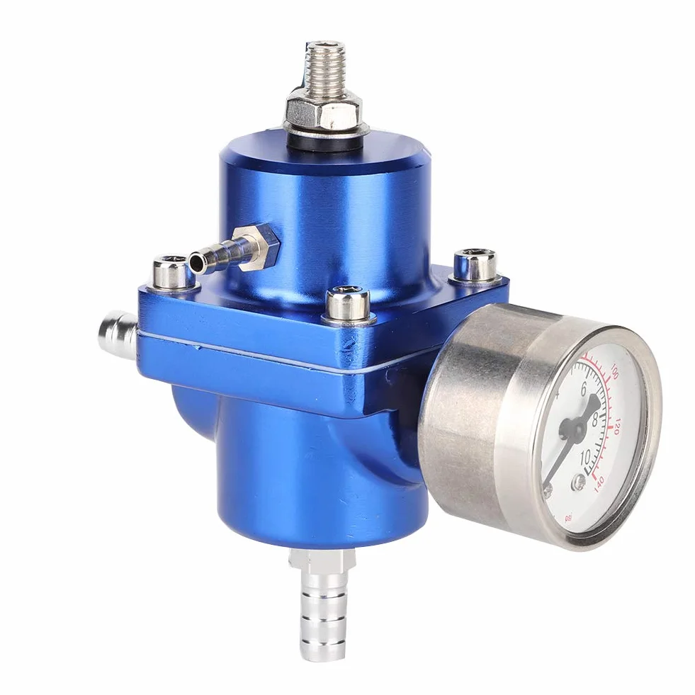EBTOOLS per regolatore di pressione benzina per pompa di alimentazione elettrica regolatore di pressione del carburante regolabile, valvola regolatore di pressione del carburante universale in lega di