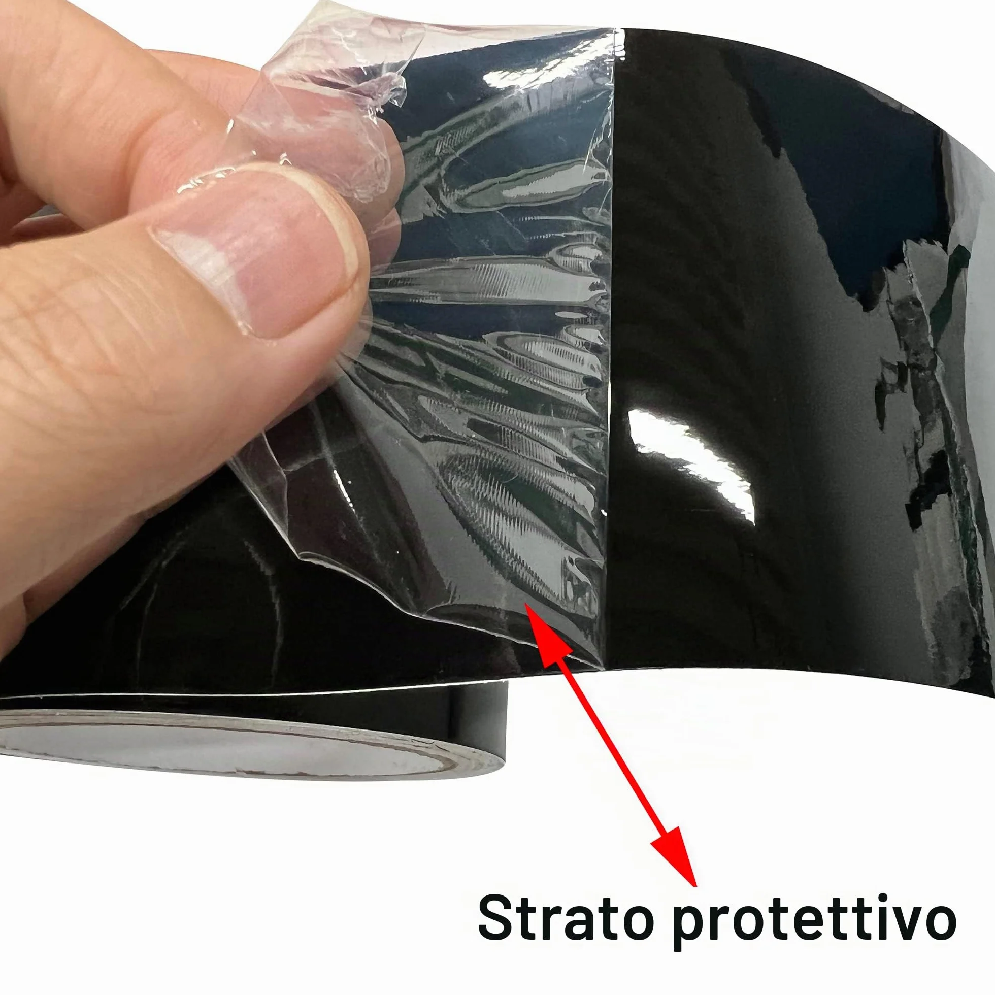 NewL Nastro adesivo in vinile nero lucido con meccanismo di rilascio dell'aria, kit di attrezzi di montaggio incluso (5 cm x 900 cm)