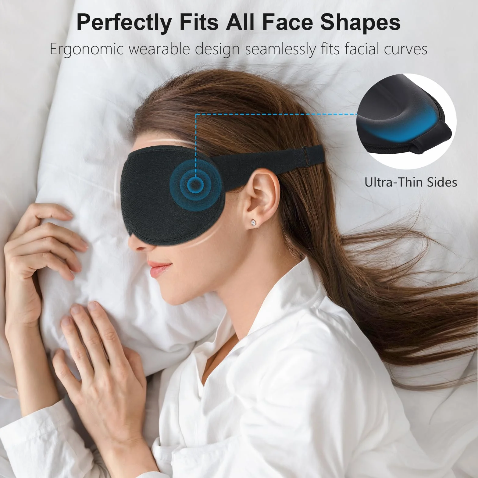 Gritin Mascherina per Dormire 3D, Maschera Occhi Blocca Luce, Pressione Zero, Morbida