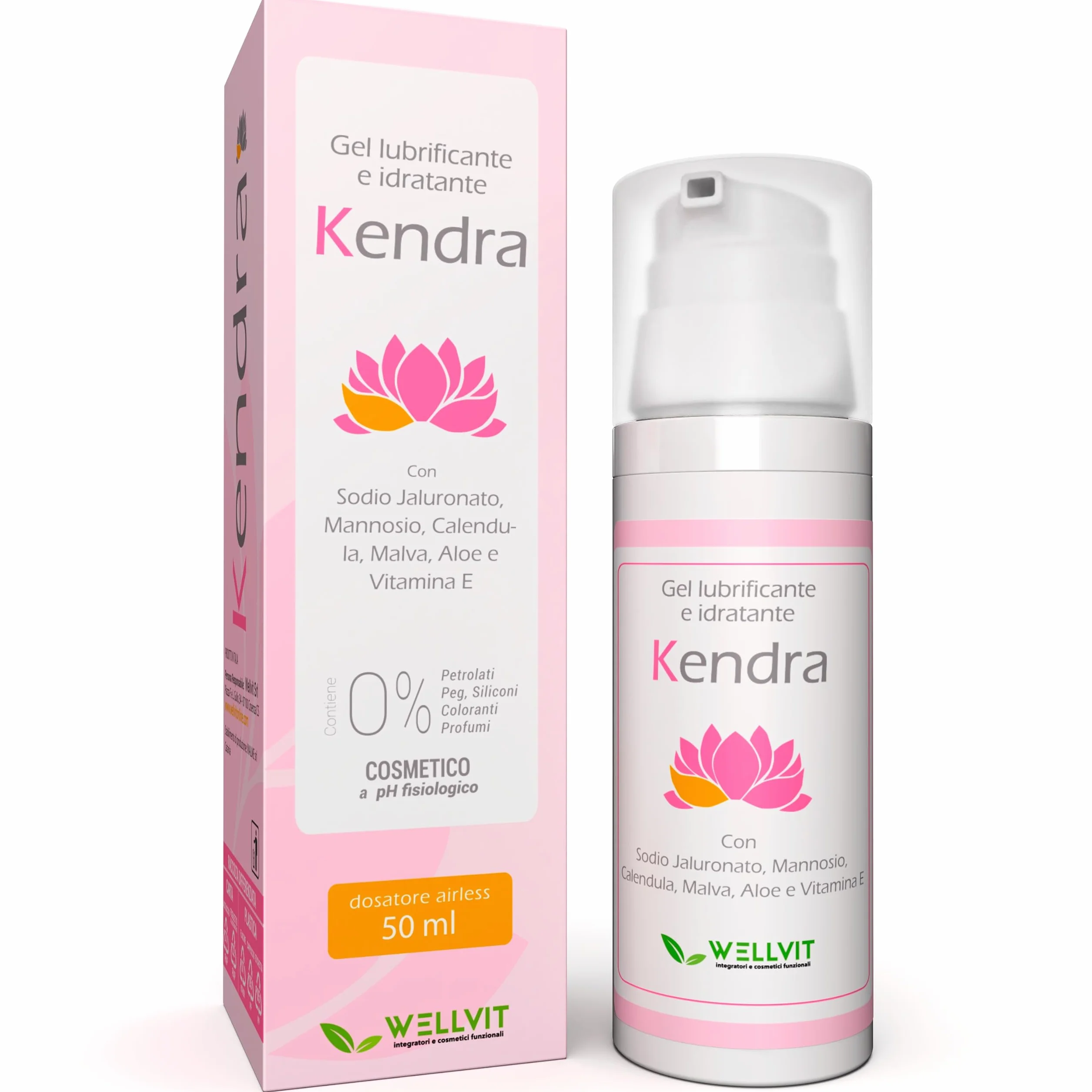 KENDRA Pregiato Lubrificante Intimo all'Acqua Idratante 100% Naturale, Gel Lubrificazione Vaginale con D Mannosio, Made in Italy 50ml