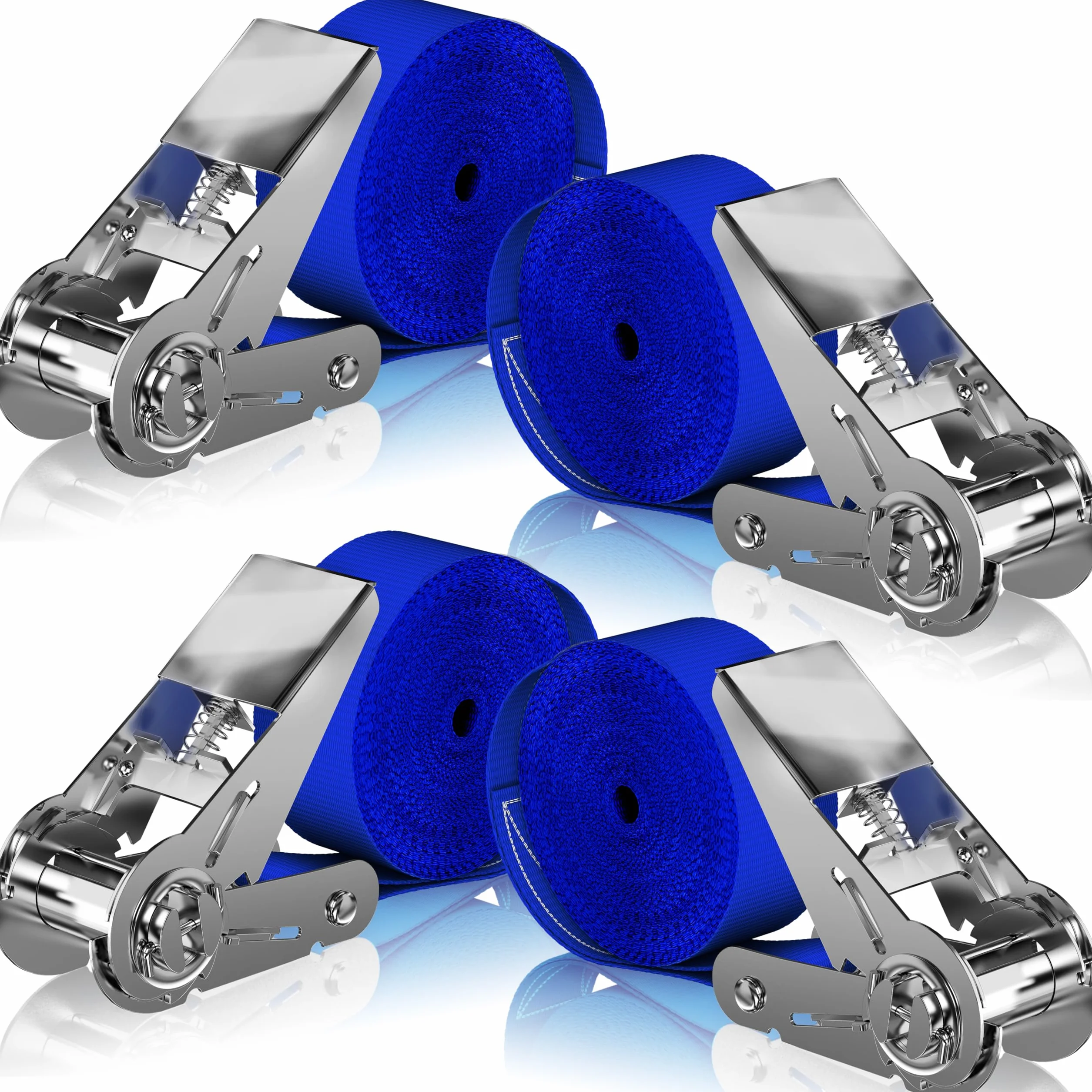 Cinghie di Fissaggio a Cricchetto 25mm 600kg DIN EN 12195-2 4m 6m Rosso Nero Blu Arancione