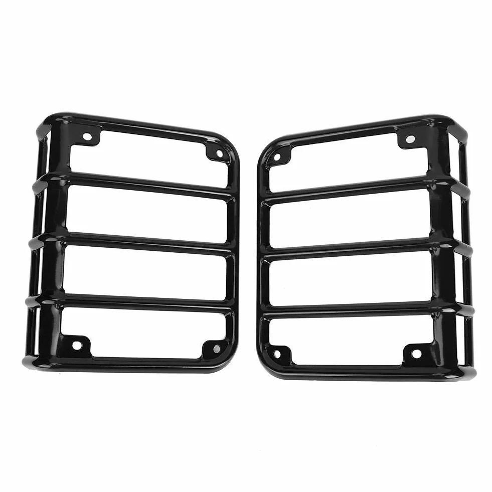 Qiilu Fanali Posteriori Copertura Protezione Adatto per Wrangler JK 2007-2017 Nero
