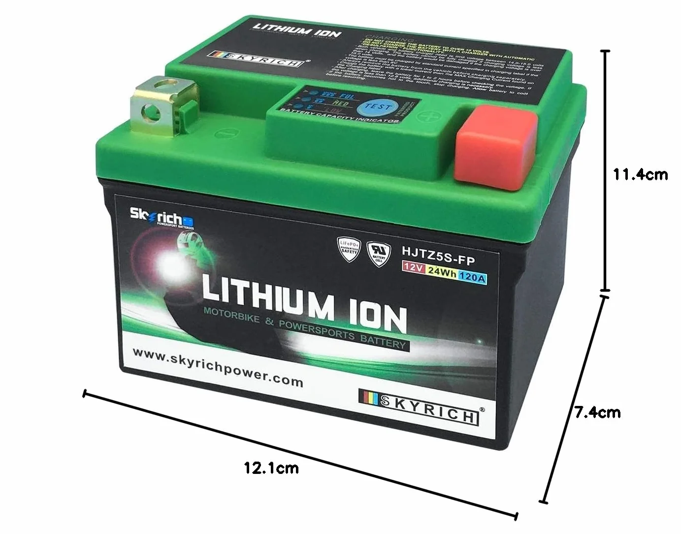 Skyrich HJTZ5S-FP Batteria ricaricabile industriale Litio 12 V 24 Wh 120 A