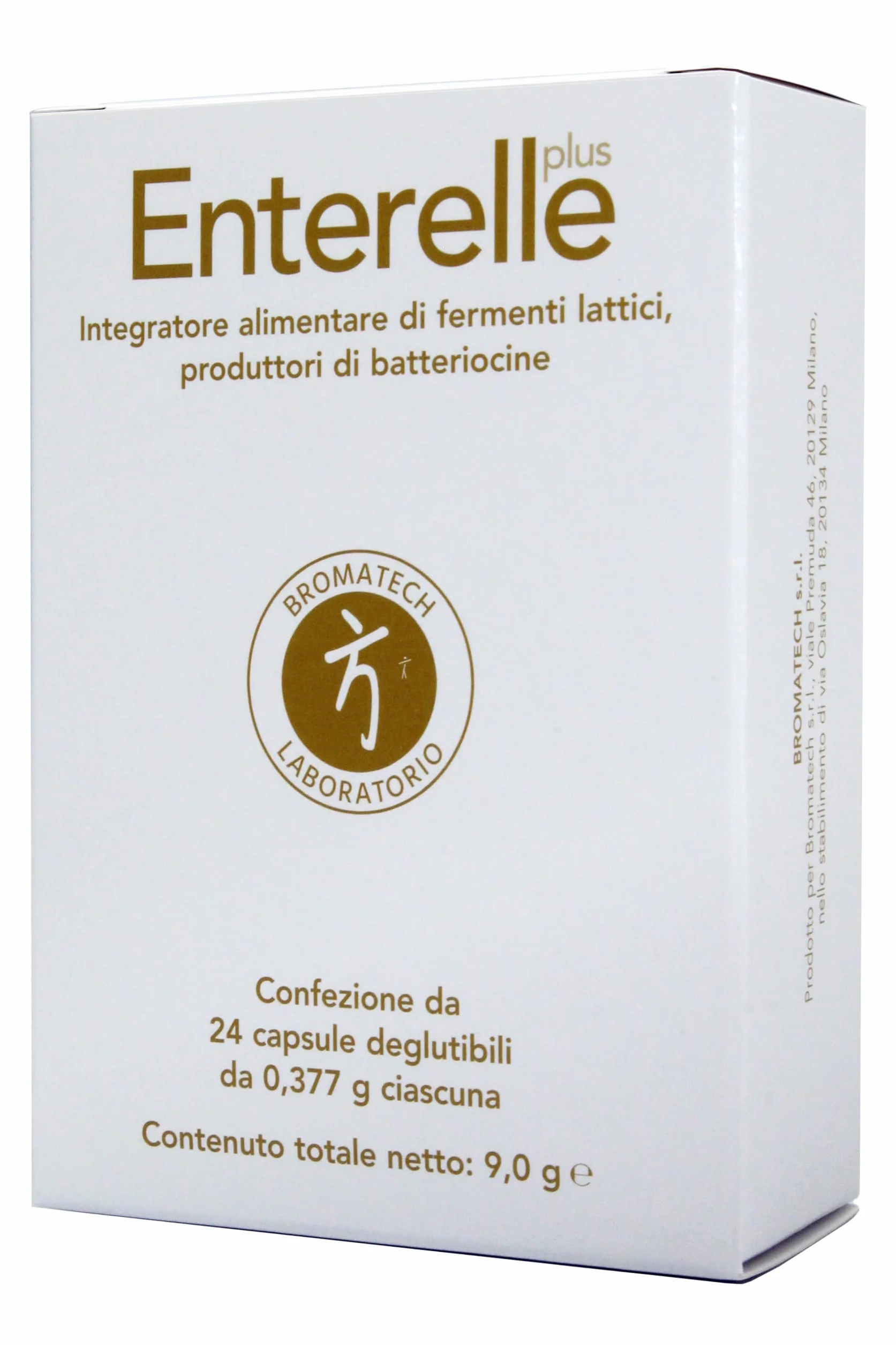 Bromatech Enterelle Plus Integratore Alimentare Fermenti Lattici Batteriocine 24 Capsule