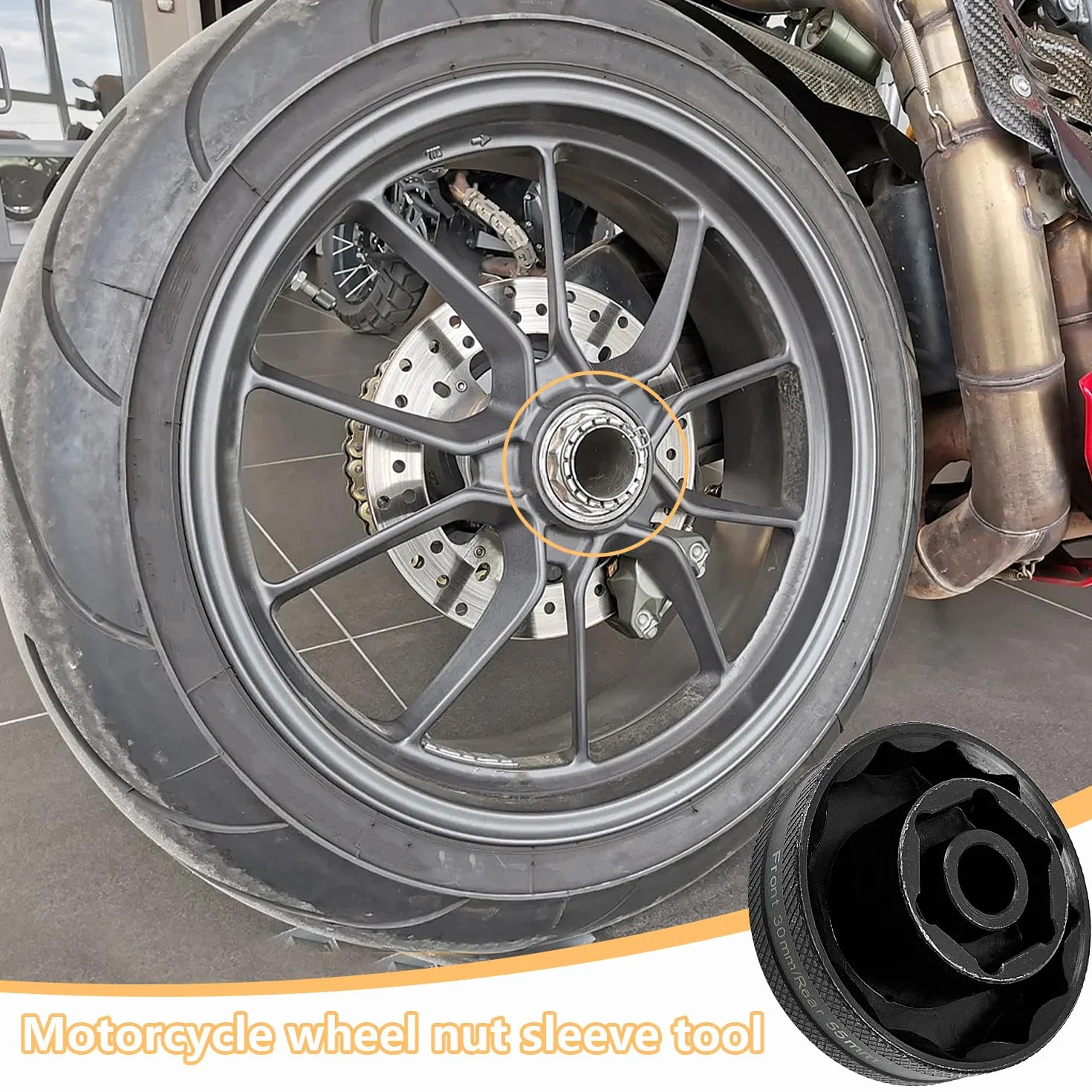 Dado Dell'Asse Posteriore Strumento Chiave a Tubo 55mm 30mm per Ducati Superbike 1098 1198 1199s
