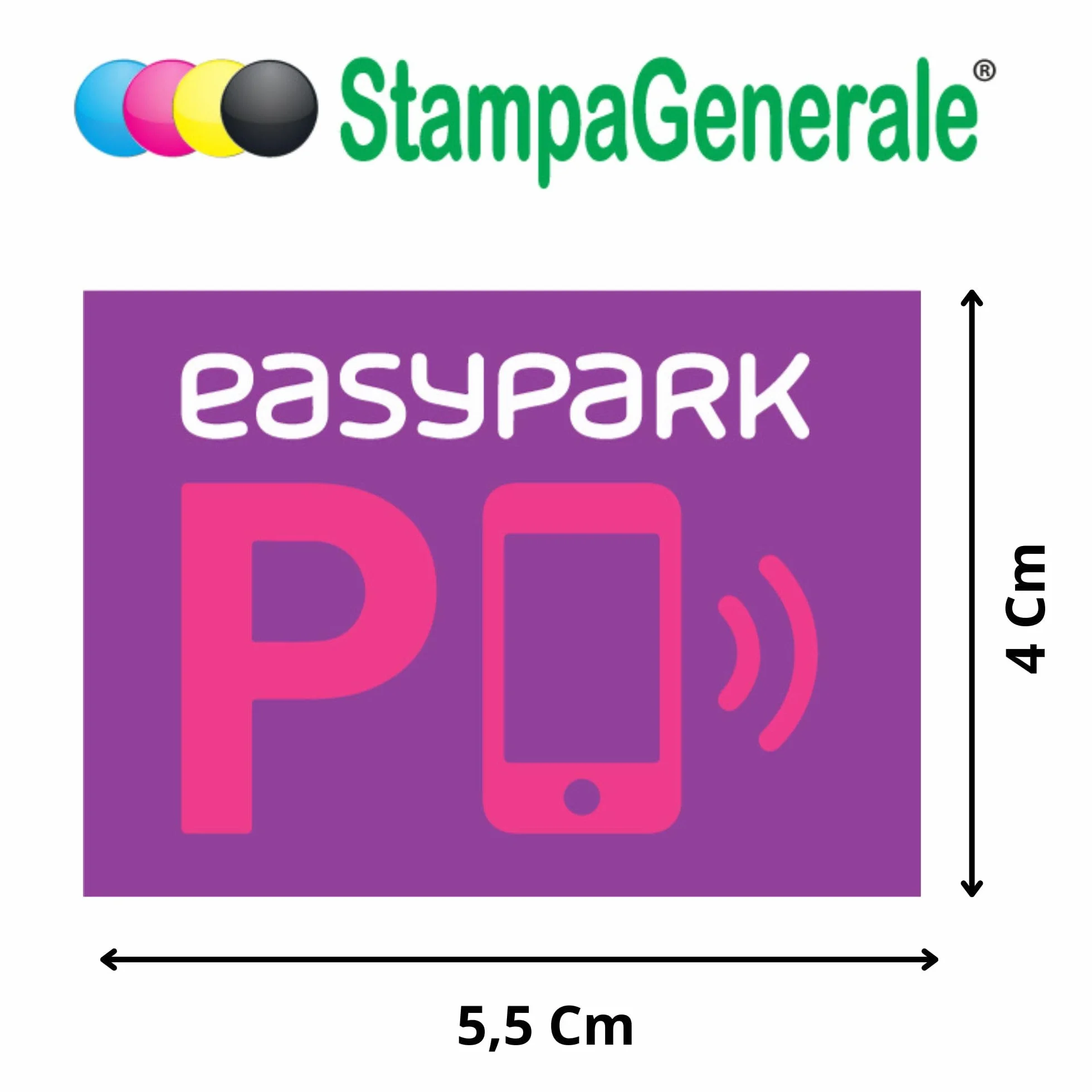 Adesivi EasyPark in PVC 5,5x4 cm per Parcheggio App - StampaGenerale