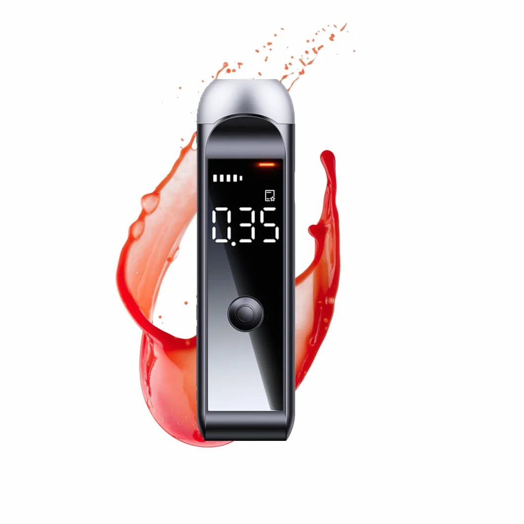 Etilometro Portatile Certificato CE, Alcol Test Portatile Digitale Senza Beccucci, Alta Precisione con Chip Intelligente, Ricarica USB-C, Etilometro Professionale per Auto, Uso Personale e Famiglia