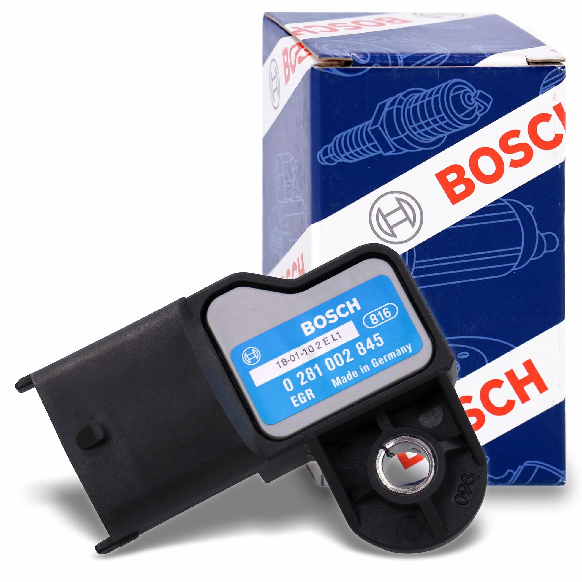 BOSCH Sensore, Pressione collettore d'aspirazione 0281002845 Compatibile con: FIAT DUCATO Bus, DUCATO Kasten, DUCATO Pritsche/Fahrgestell, LDV MAXUS Bus, Kasten, Pritsche/Fahrgestell