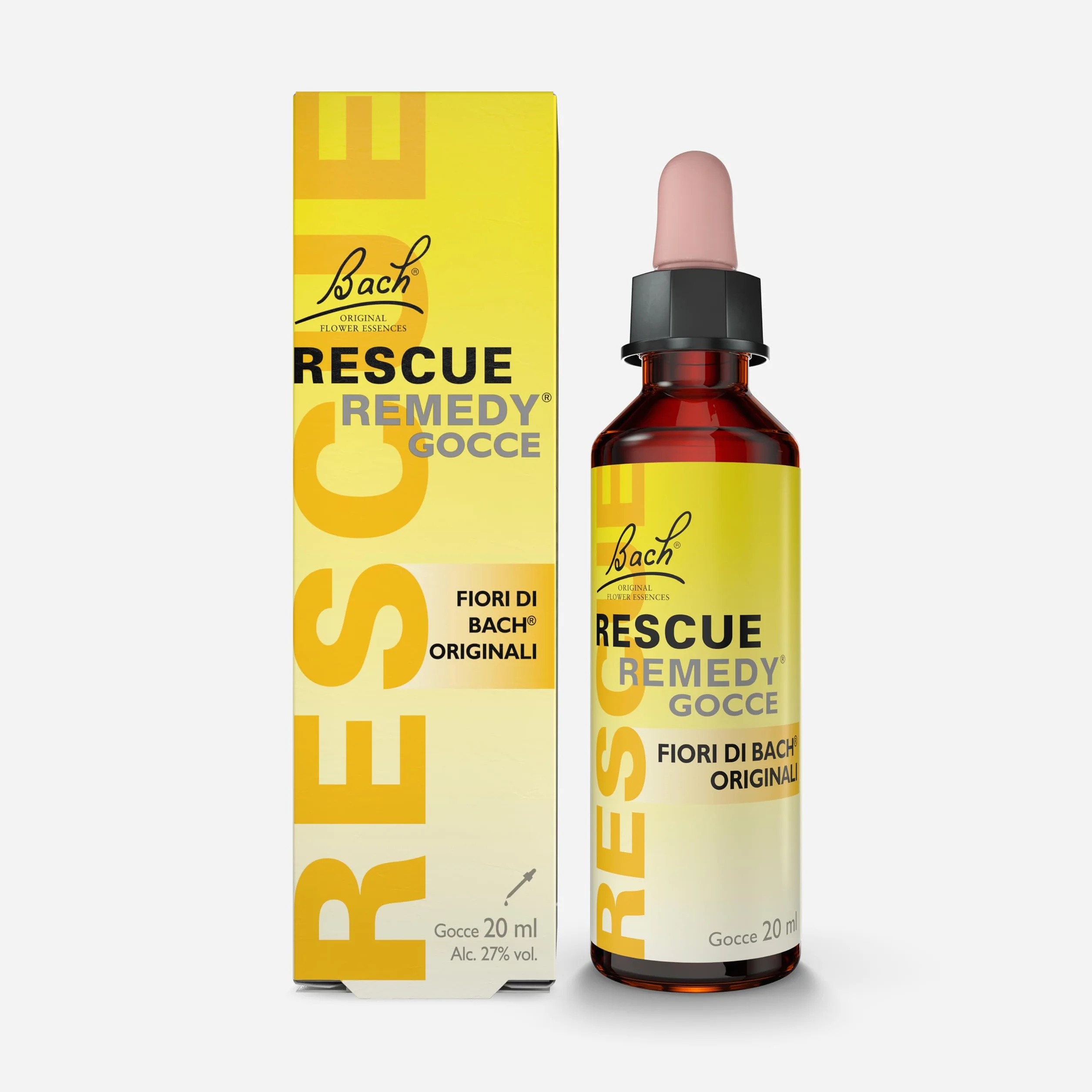 RESCUE Remedy Giallo Acceso 20 ml per Salute mentale con Alcol di Uva