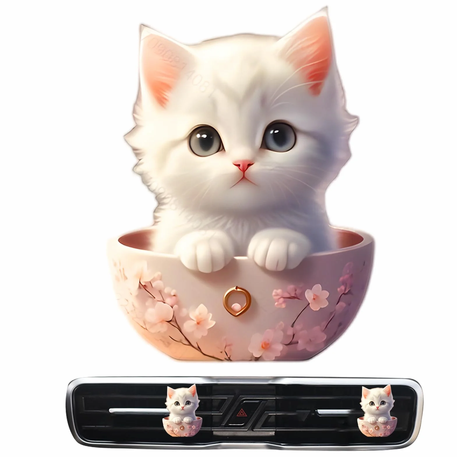 Deodorante Per Auto A Forma Di Gatto Clip Diffusore Aromaterapia Profumo Di Mare 4 Pezzi