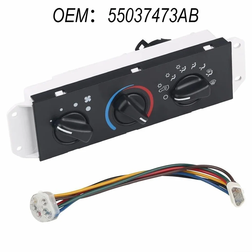 Interruttore del pannello di controllo del riscaldatore A/C compatibile con Jeep per Wrangler TJ 1999-2004, OE: 55037473AB, 55037473AB, 55037473AA, 55037612AA, 55056558AA, 55056559AA