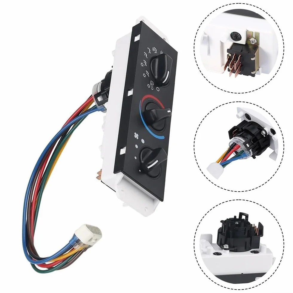 Interruttore del pannello di controllo del riscaldatore A/C compatibile con Jeep per Wrangler TJ 1999-2004, OE: 55037473AB, 55037473AB, 55037473AA, 55037612AA, 55056558AA, 55056559AA