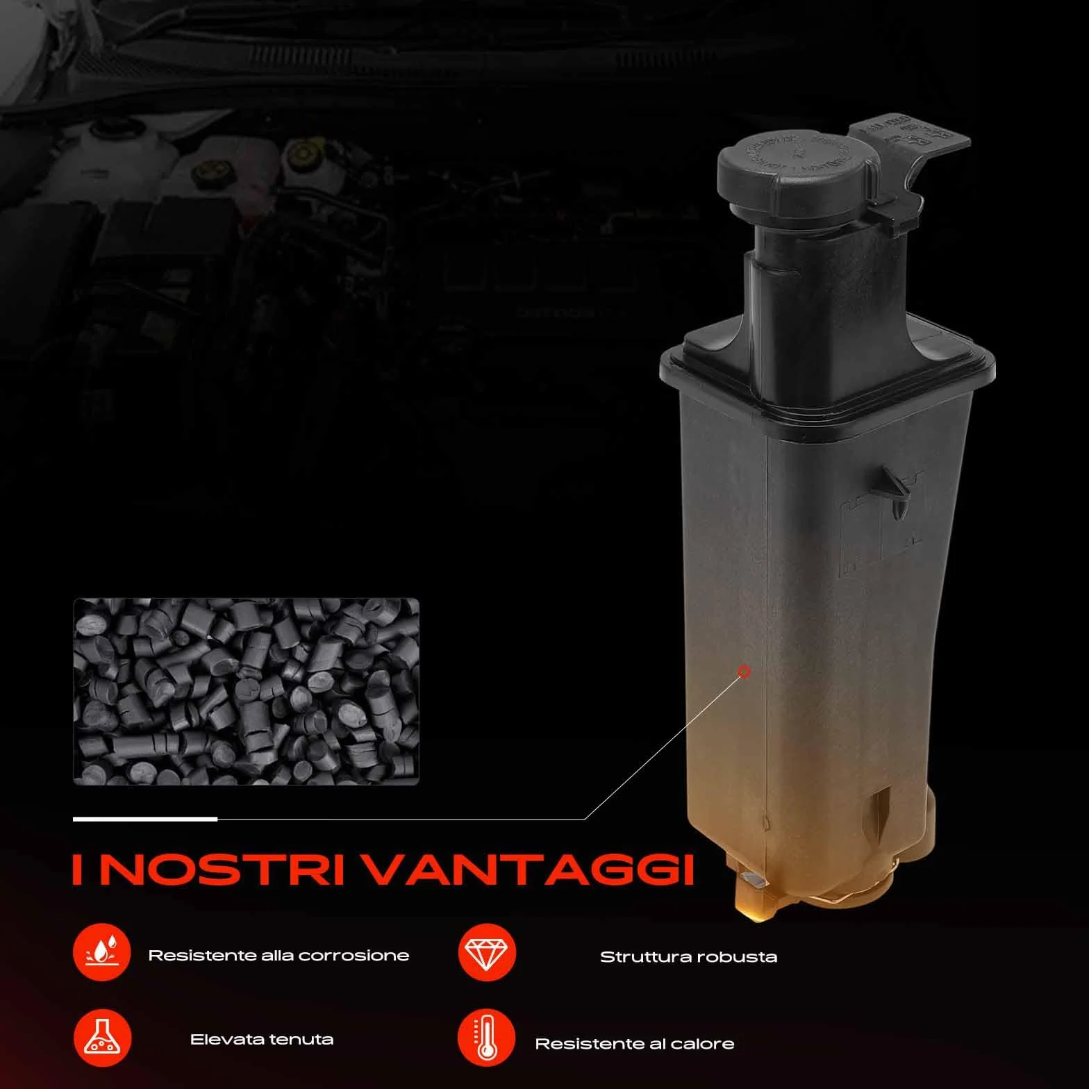 Frankberg Serbatoio di Espansione Refrigerante Intestazione Compatibile con Serie 3 Touring E46 2.0L Serie 3 E46 1.9L Serie 3 E46 2.0L Serie 3 Touring E46 1.9L X5 E53 3.0L Replace# 17137787040