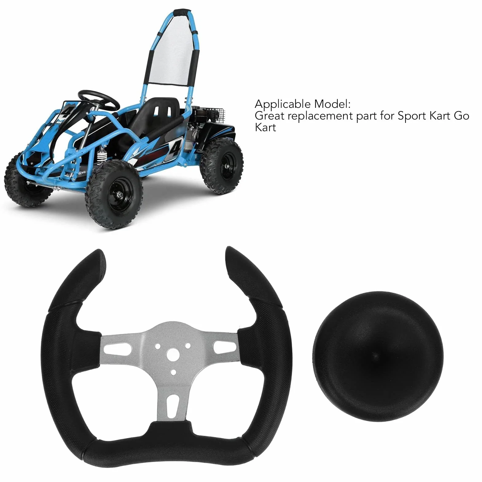 Volante da Corsa 277 mm Nero Ergonomico per Kart e Veicoli a 4 Ruote