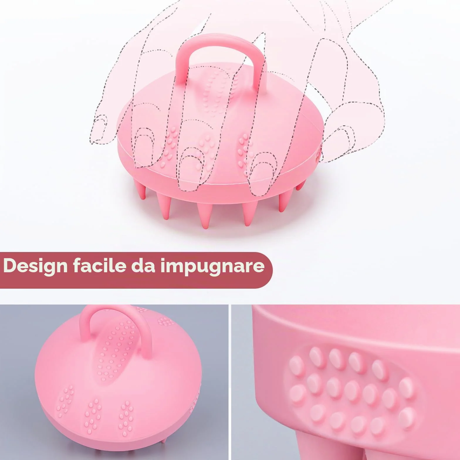 Alyvisun Massaggiatore Cuoio Capelluto in Silicone Morbido per Crescita Capelli, Spazzola Shampoo