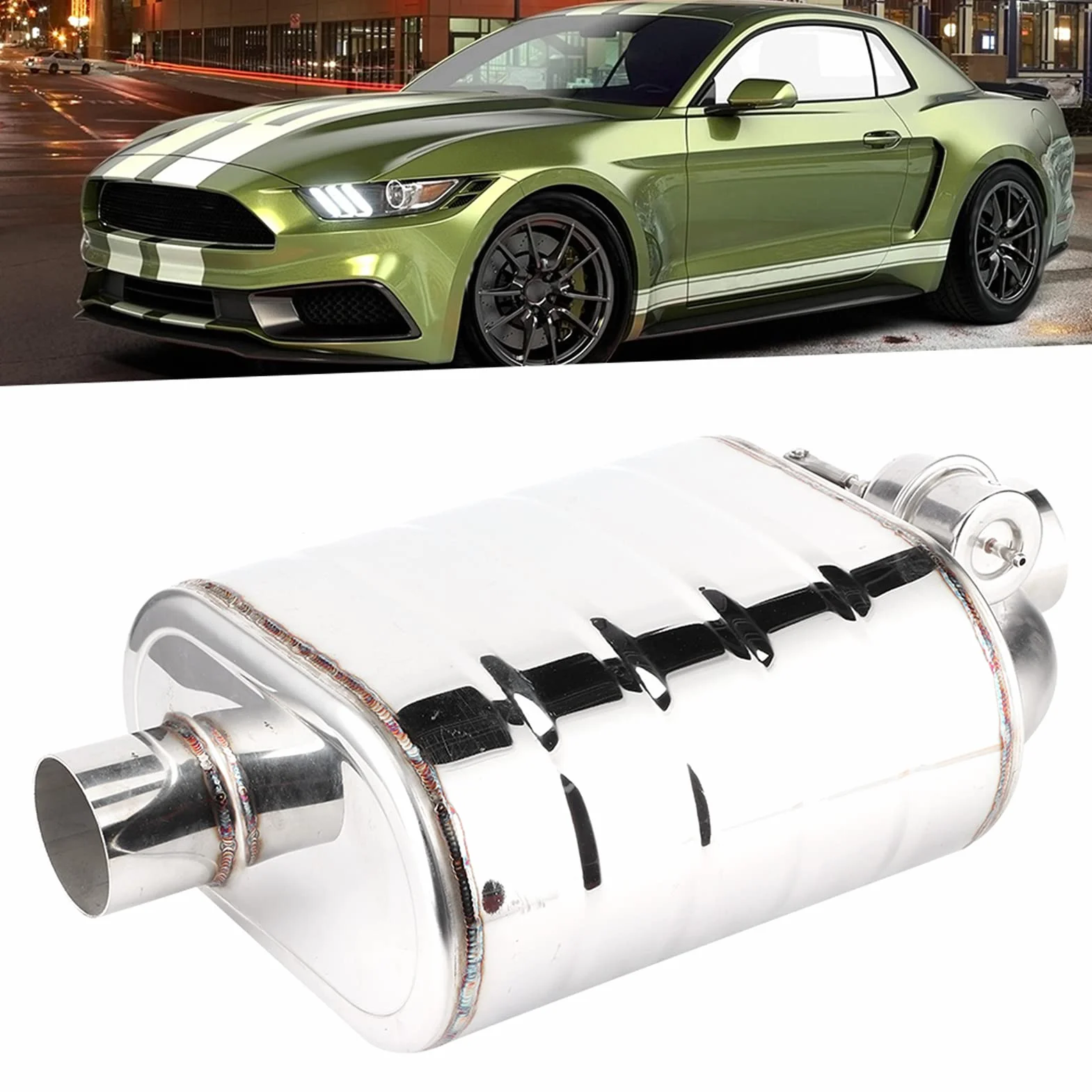 AMONIDA Valvola di Scarico Elettrica per Auto, Valvola di Scarico Elettrica per Auto Universale da 63 Mm Silenziatore Variabile per Tubo della Pompa del Vuoto del Dispositivo con Porta