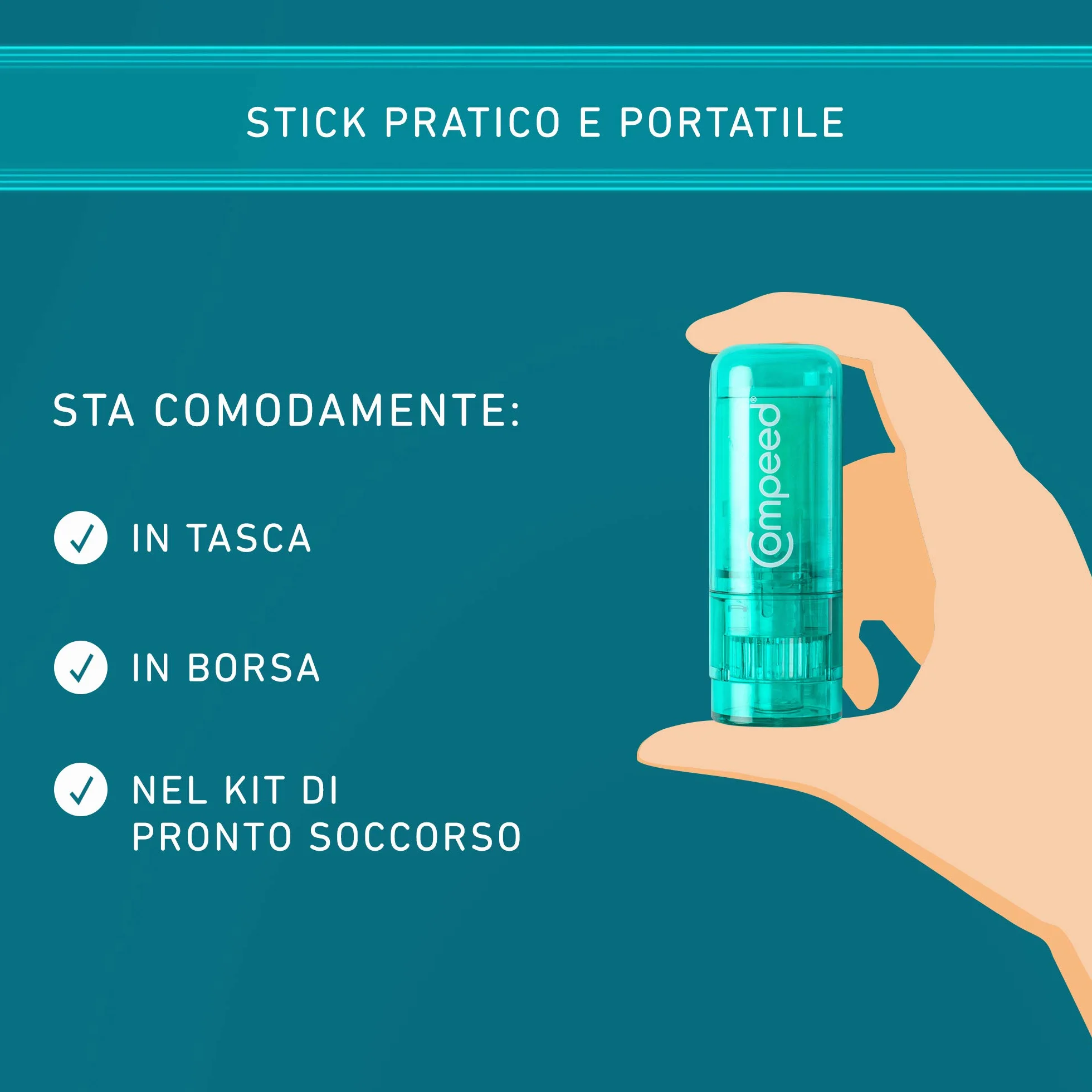 COMPEED Stick Anti Vesciche Invisibile Anti Macchia Protegge dallo sfregamento