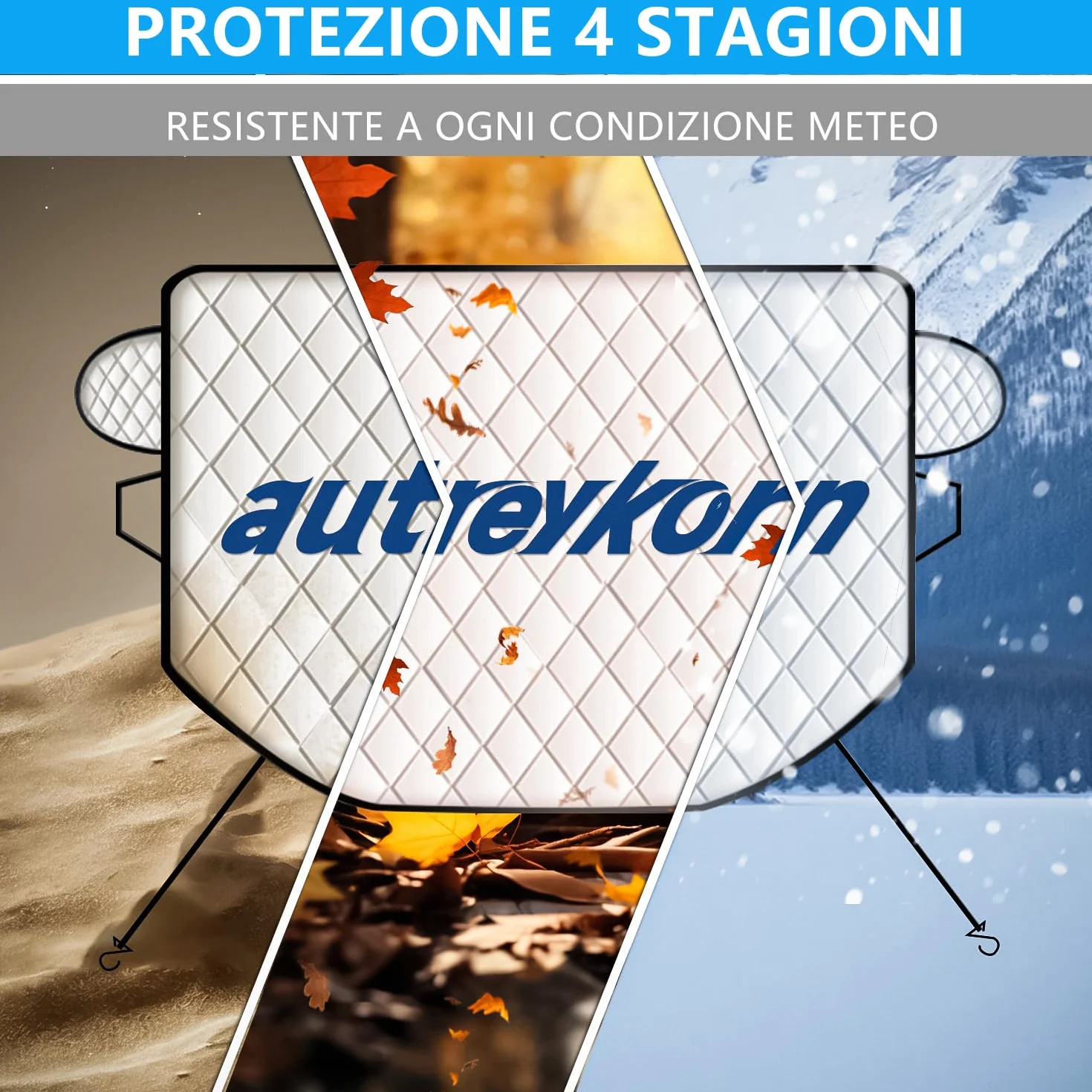 Parasole Auto Parabrezza Anti UV Antifurto 193x126 cm con 5 Magnetica e Borsa