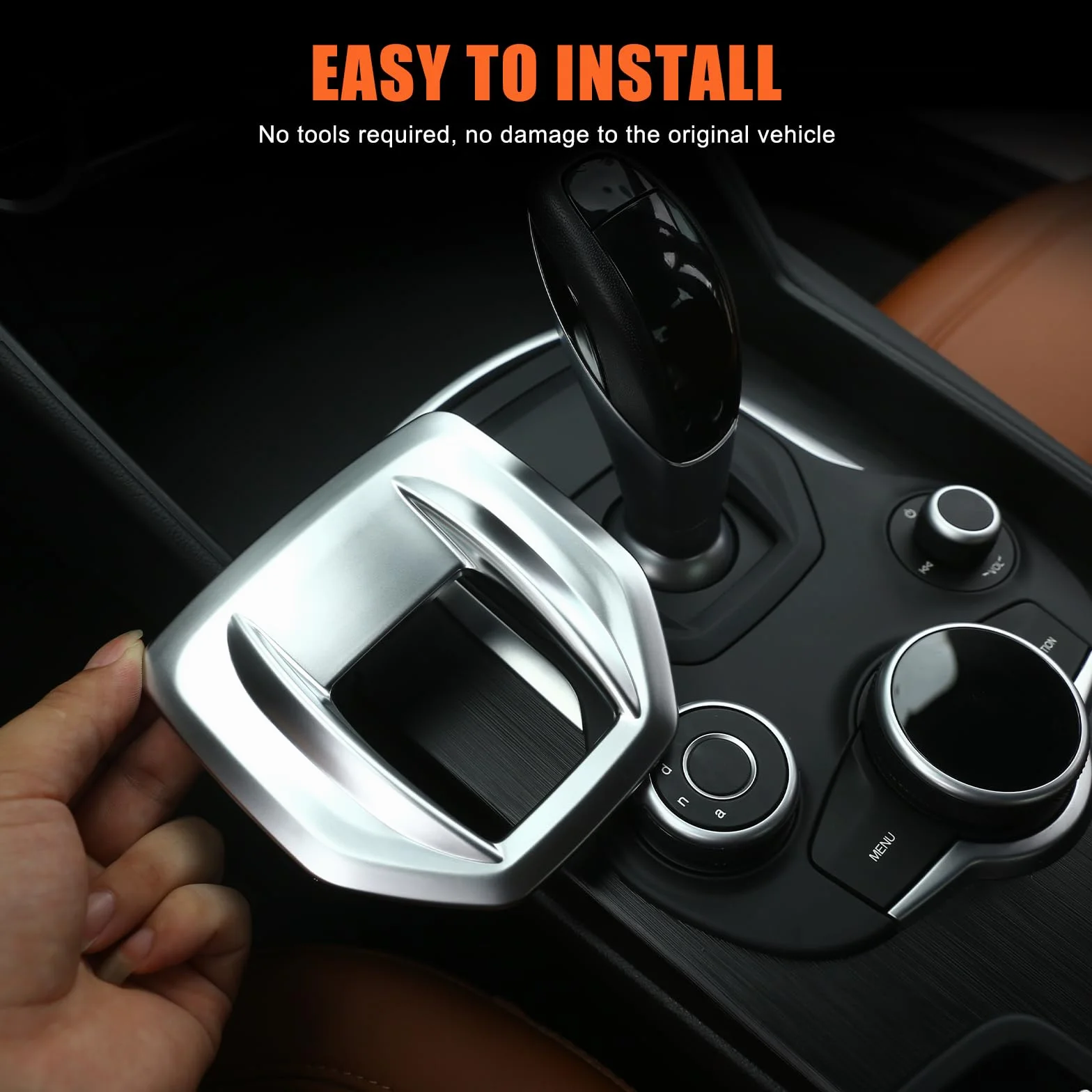 PIUGILH Telaio leva del cambio auto adatto per Alfa Romeo Giulia 2017 2018 2019, consolle centrale, leva del cambio, copertura del pannello del cambio per accessori Alfa Romeo (rivestimento in ABS)