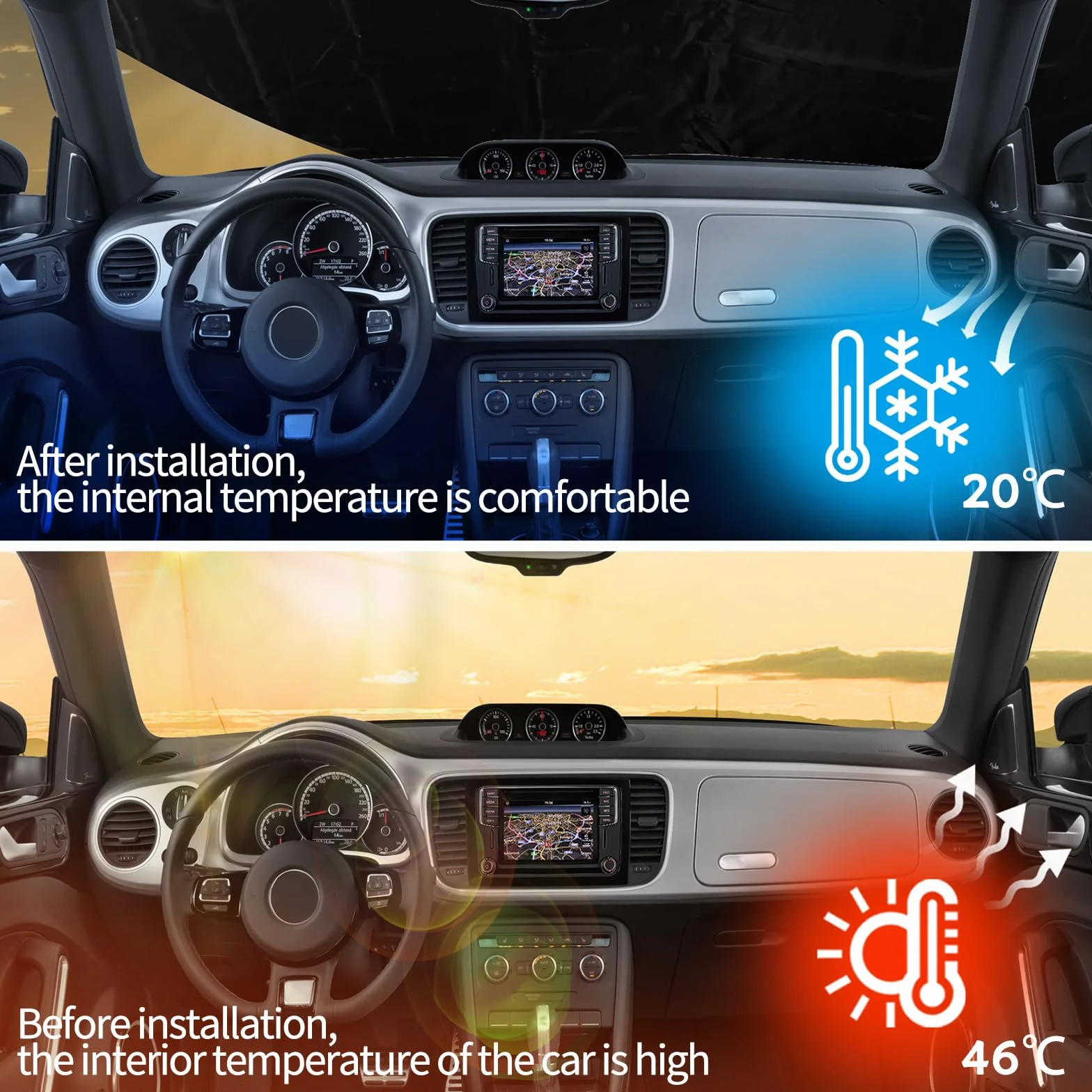 Copertura Parabrezza Auto VW T5 2003-2015 Impermeabile Antigelo