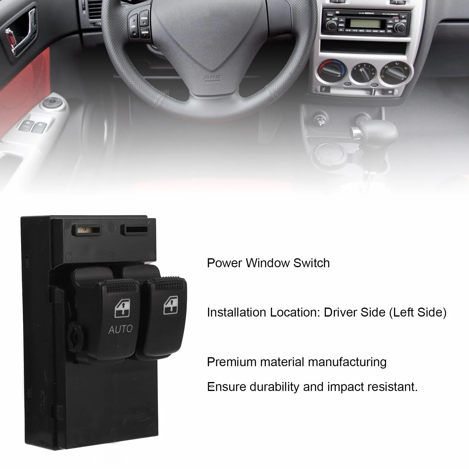 Interruttore Alzacristallo Elettrico 93570-1C010 Interruttore di Controllo Finestrino Lato Conducente Sinistro per Interni Automobilistici Getz 2002-2010