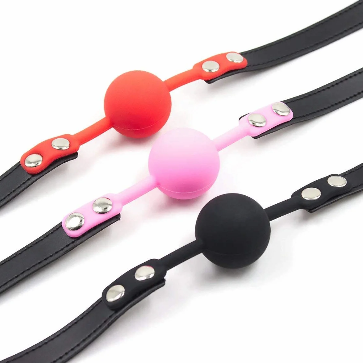 Silicone Gag Bondage con Serratura Palla Bocca Sicura Morbido Lavabile Rosso