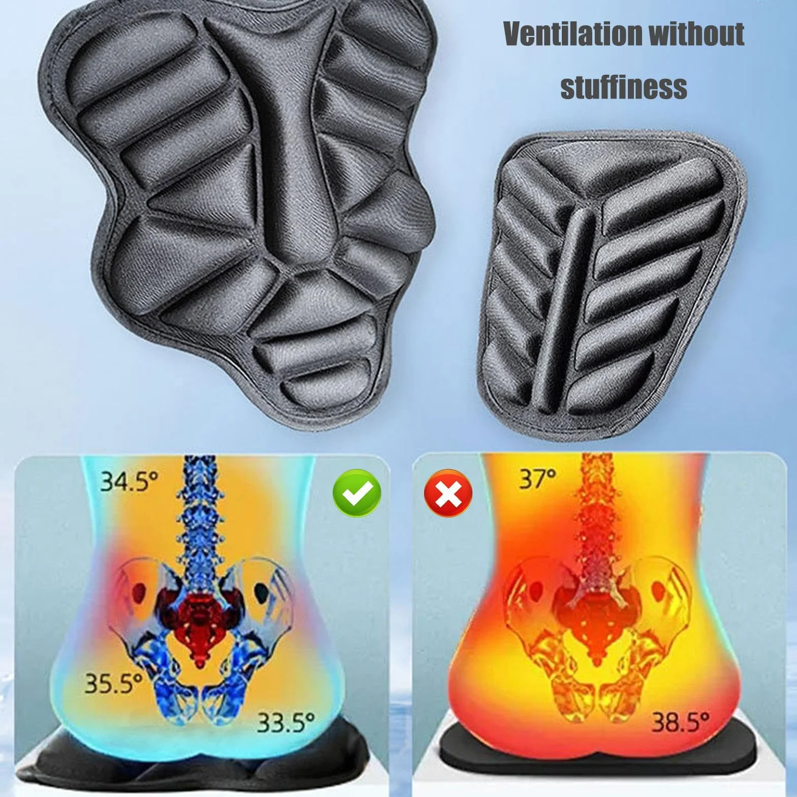 3D Cuscino Sella Moto per Yamaha Tmax Tech Max Tmax 560, Confortevole Assorbimento Urti Passeggero