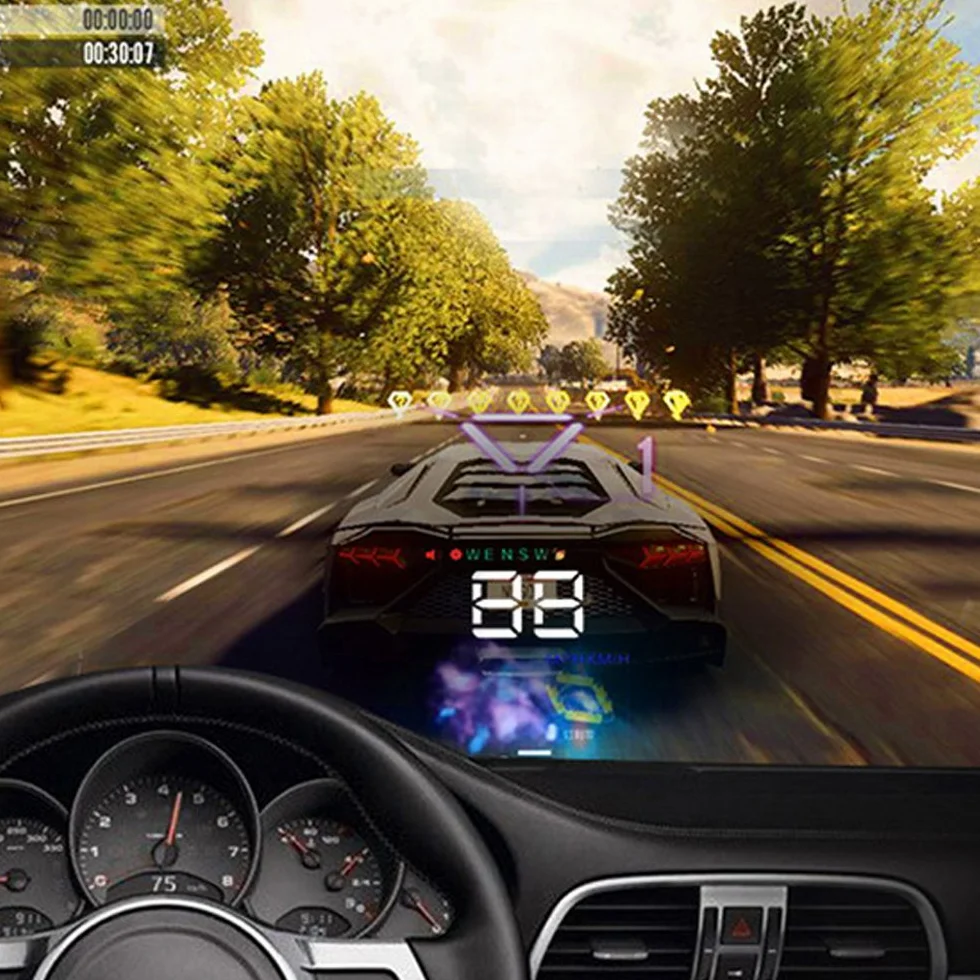 PolarLander Head Up Display HUD Proiettore di velocità per Auto sul Parabrezza HUD Display Car-Styling Tachimetro Digitale Universale per Auto