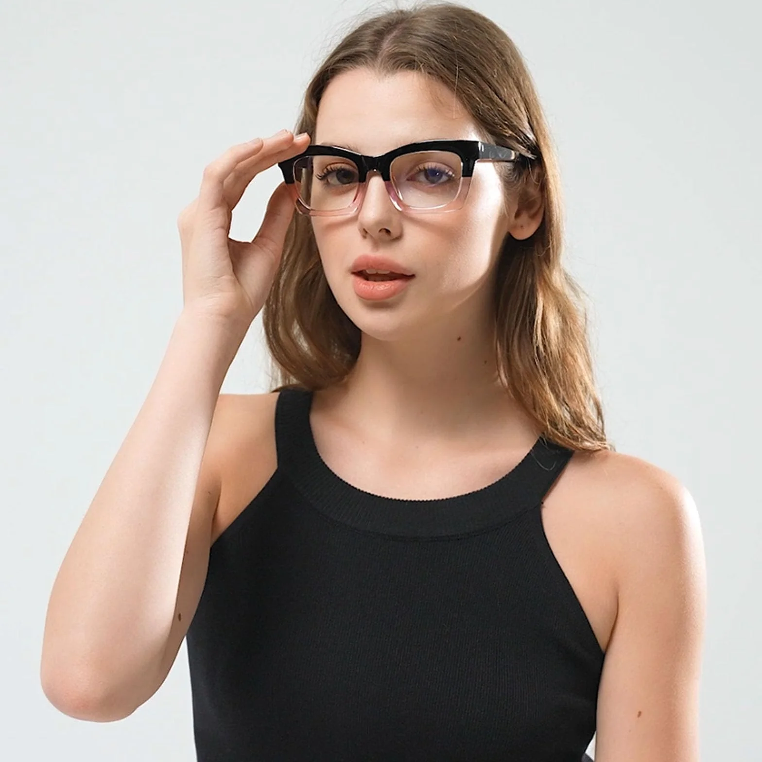 Hubeye Okulary do czytania dla kobiet Retro Moda z zawiasem sprężynowym Okulary antyniebieskie światło (Czarny+Zielony, 2.50)