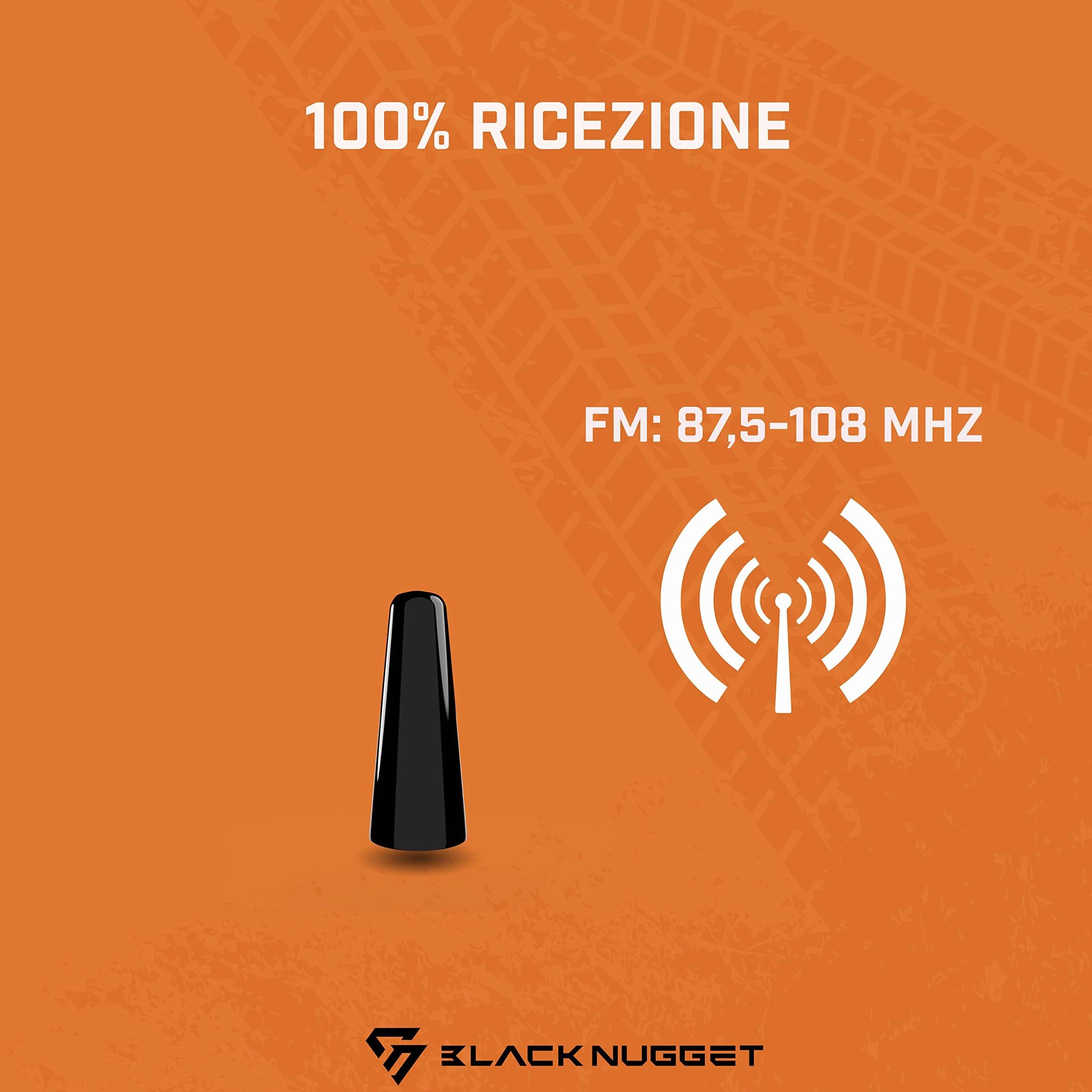 BlackNugget Antenna corta universale per tettuccio auto 3 cm AM FM