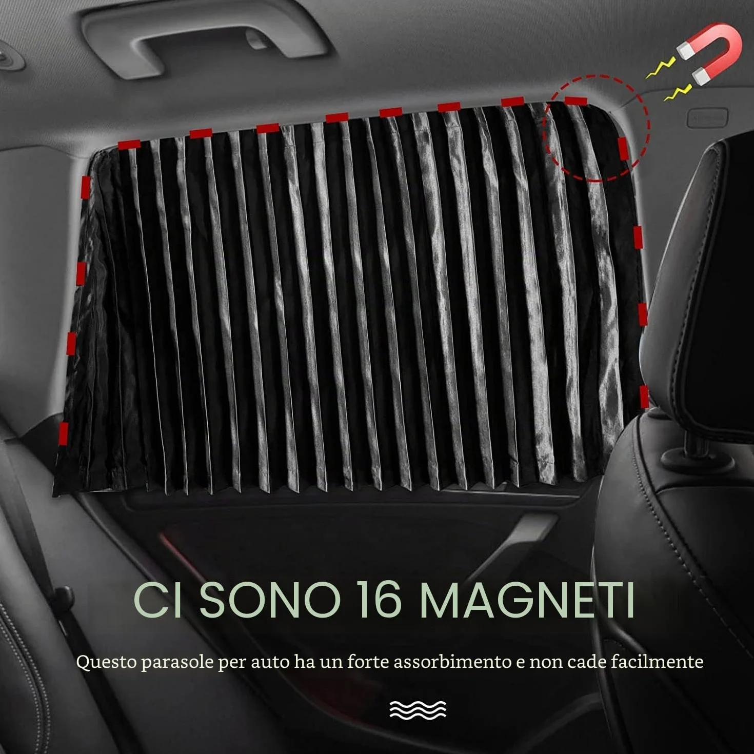 ZATOOTO Parasole de Auto Parasole per Finestrini Lateralii (2 Pezzi), Tende Magnetiche per Bloccare Raggi UV e Calore, Nero