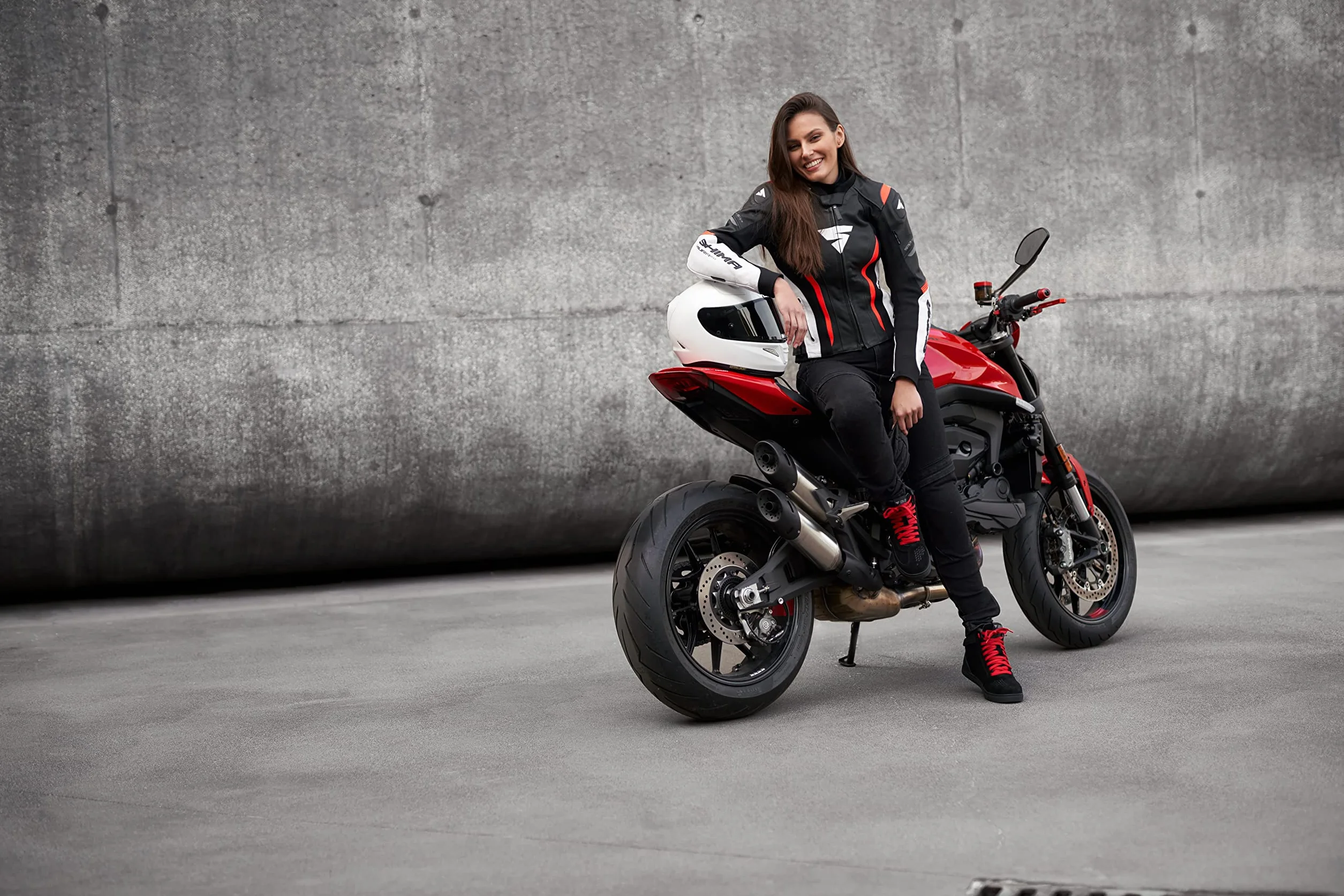 SHIMA SX-2 EVO LADY Scarpe Moto Donna | Stivali Moto in Pelle, Traspirante, Rinforzato con Supporto della Caviglia, Suola Antiscivolo, Impugnatura per il Cambio di Marcia (Grigio, 38)