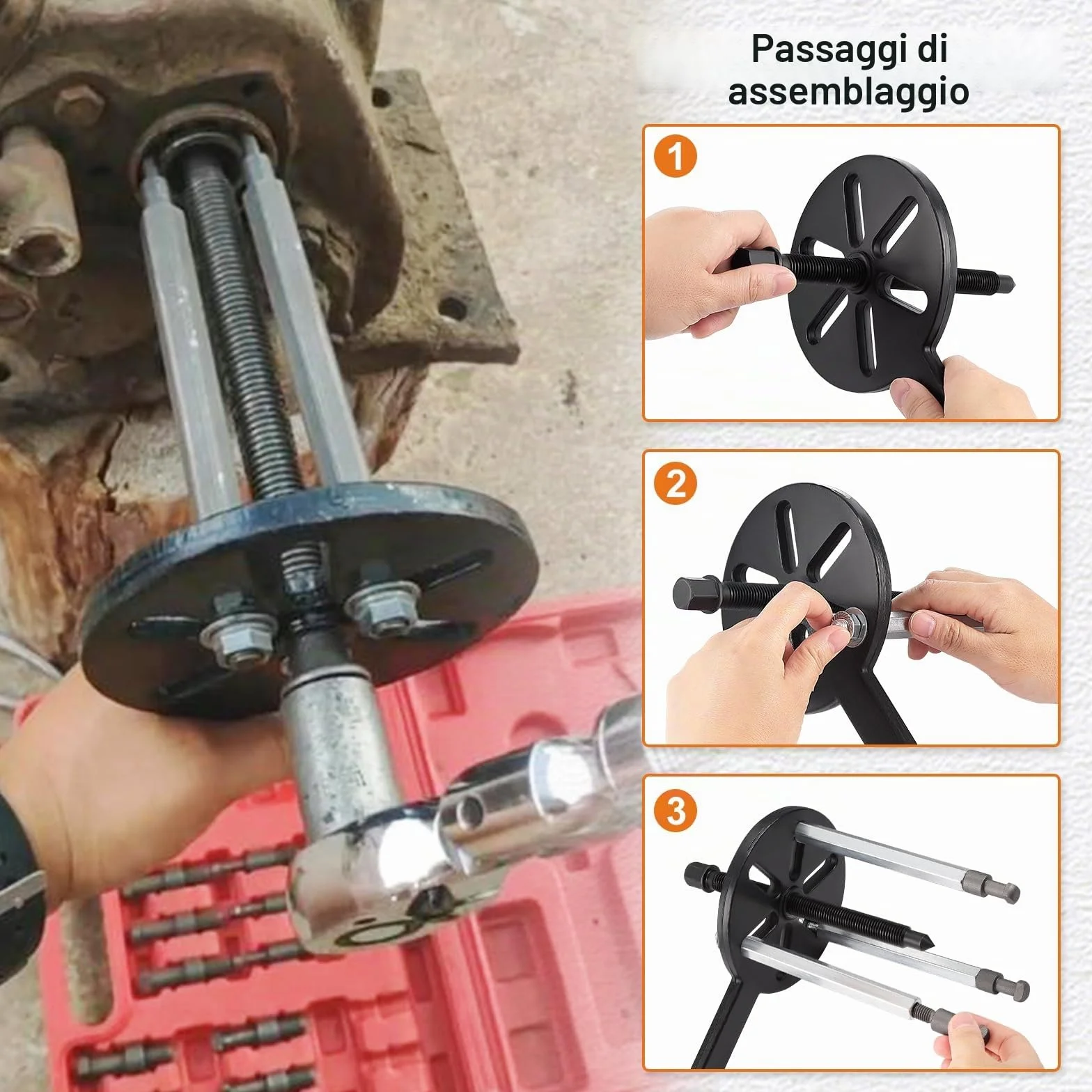 Gueenky 21 in 1 Set Estrattori per Cuscinetti Interni, 3 Ganasce Separatore Kit Smontaggio Cuscinetti