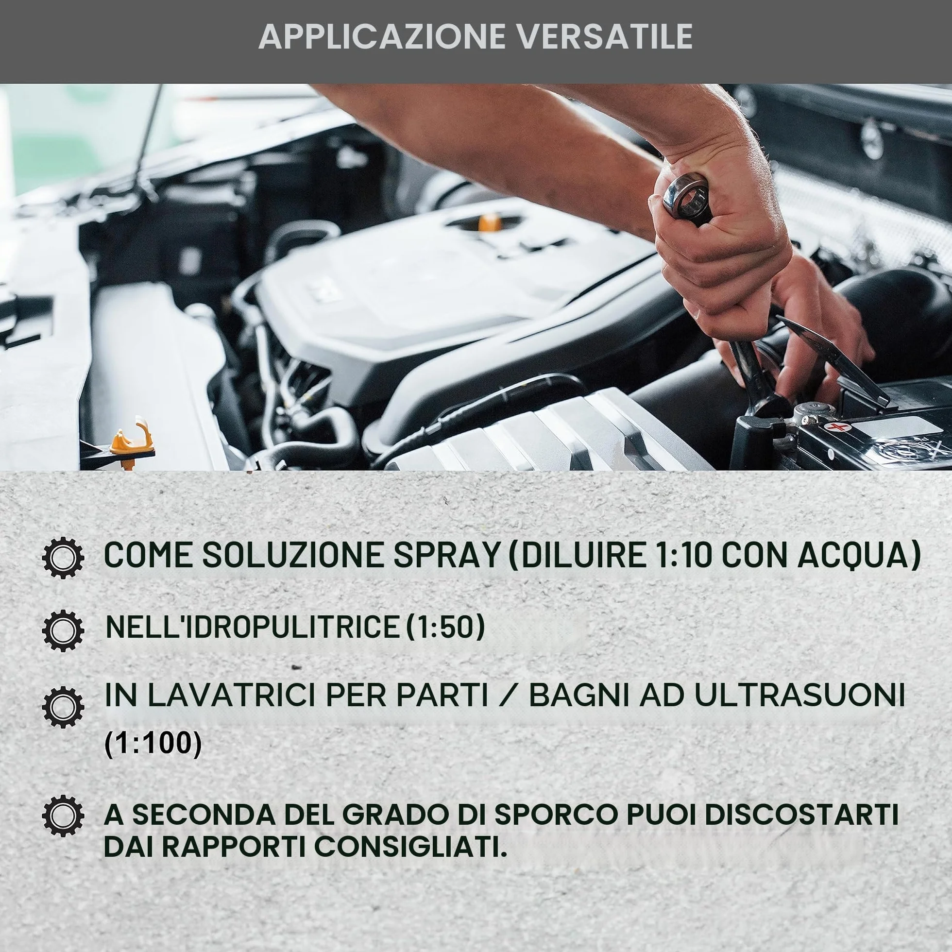 DELLWING HD detergente speciale alcalino 5L - concentrato di detergente ad ultrasuoni premium per la pulizia di parti di automobili come carburatori, testate cilindri