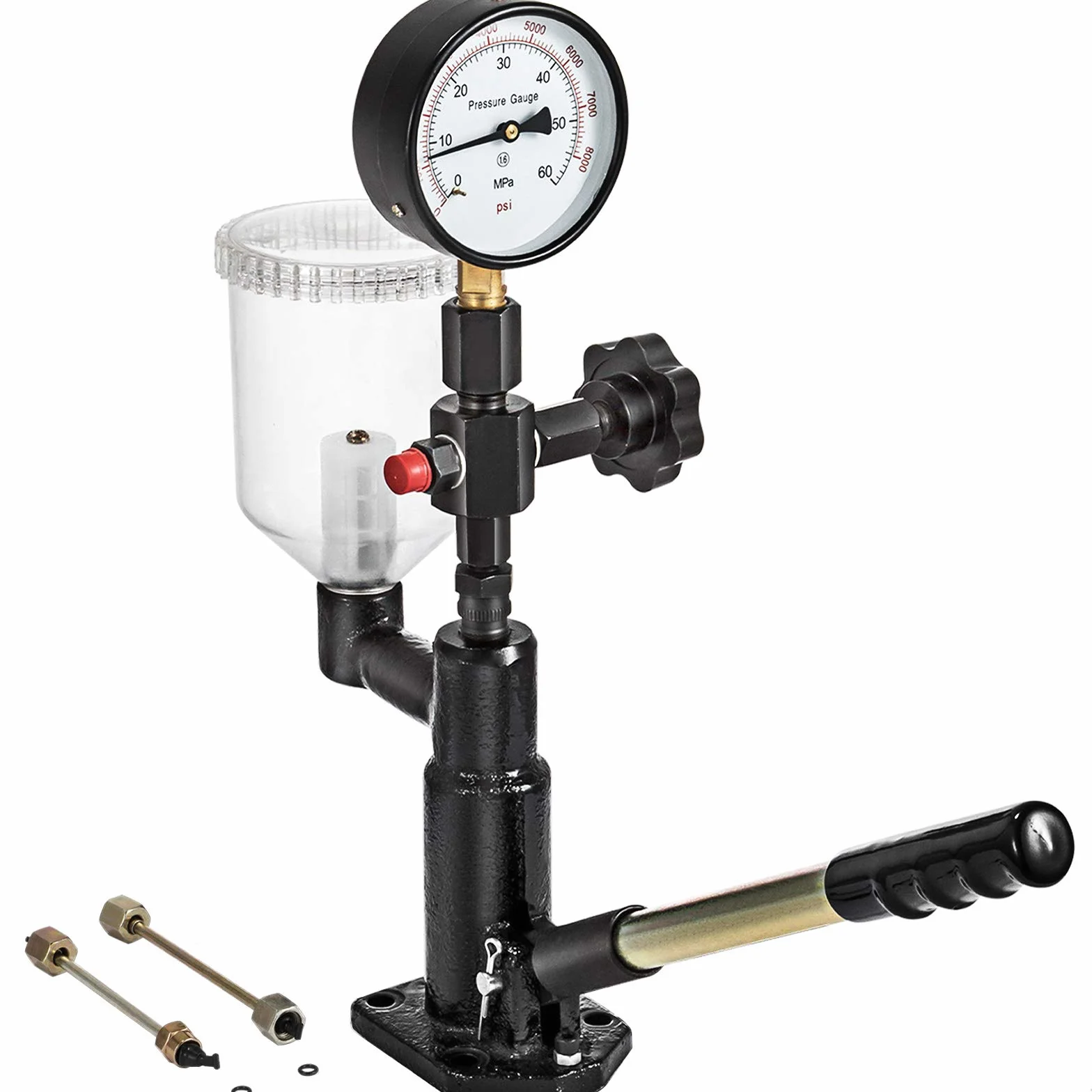 Mophorn 400Bar 6000PSI Tester per Iniettori di Carburante Diesel, Tester per ugelli iniettori Diesel con manometro a Doppia