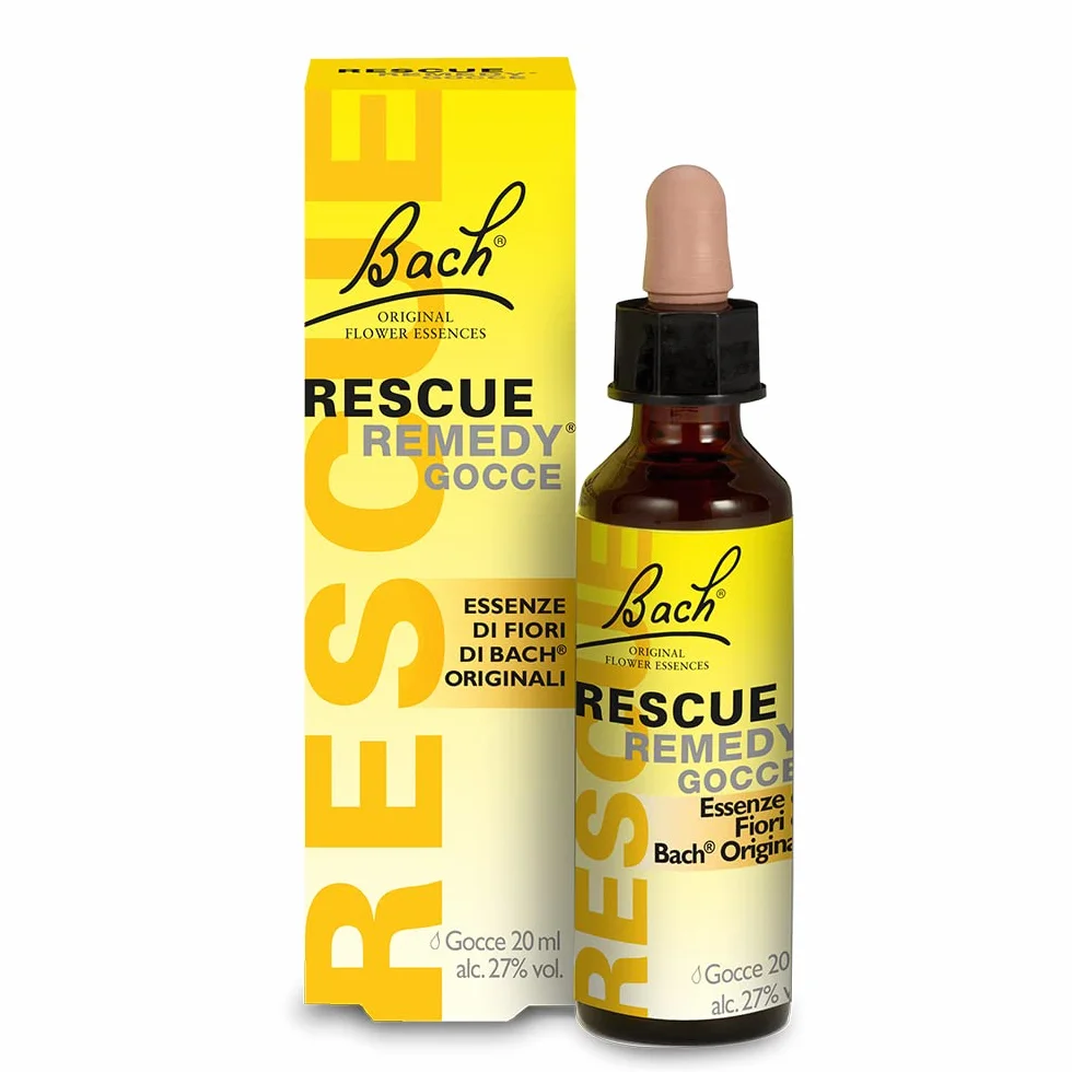 RESCUE Remedy Giallo Acceso 20 ml per Salute mentale con Alcol di Uva