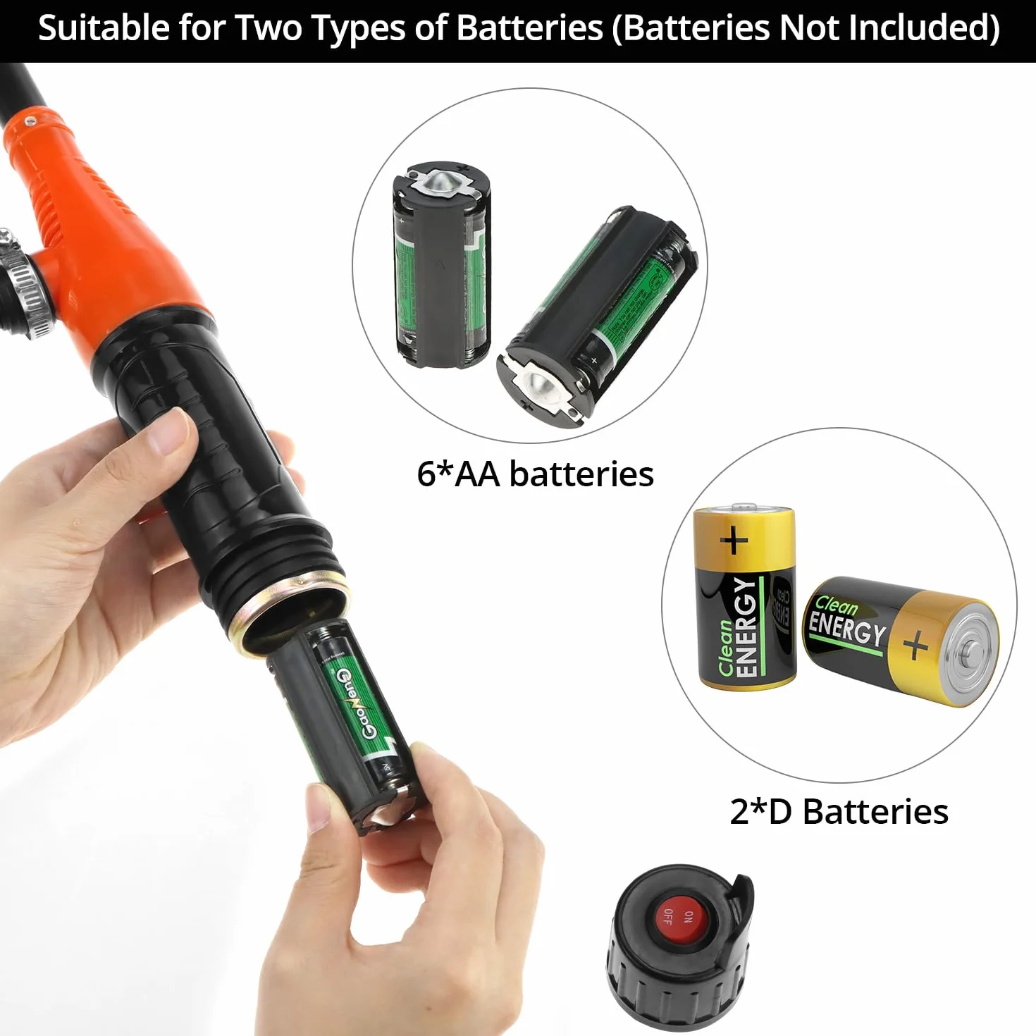 QWORK® Pompa di Carburante, Pompe di trasferimento Portatili con ugello a Fermo rapido e Controllo del Flusso, per Olio, Diesel, Benzina