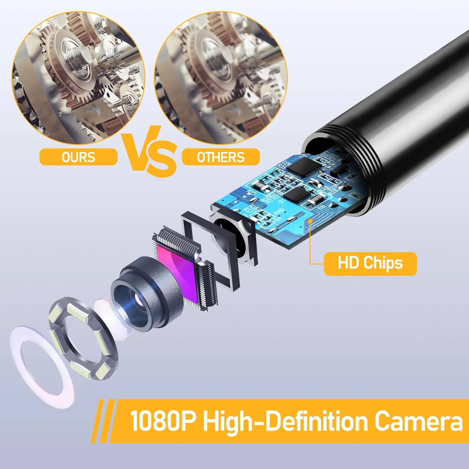 Endoscopio 1080P HD impermeabile IP67 con luce LED 5m tipo C per Android iOS tablet