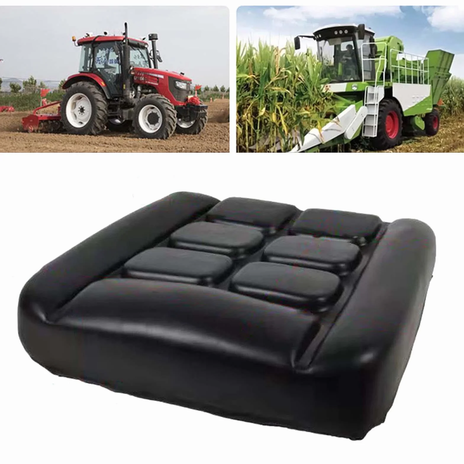 perfk Sedile per trattore in pelle PU, sedile per carrello elevatore universale, morbido, traspirante, Concavo e convesso