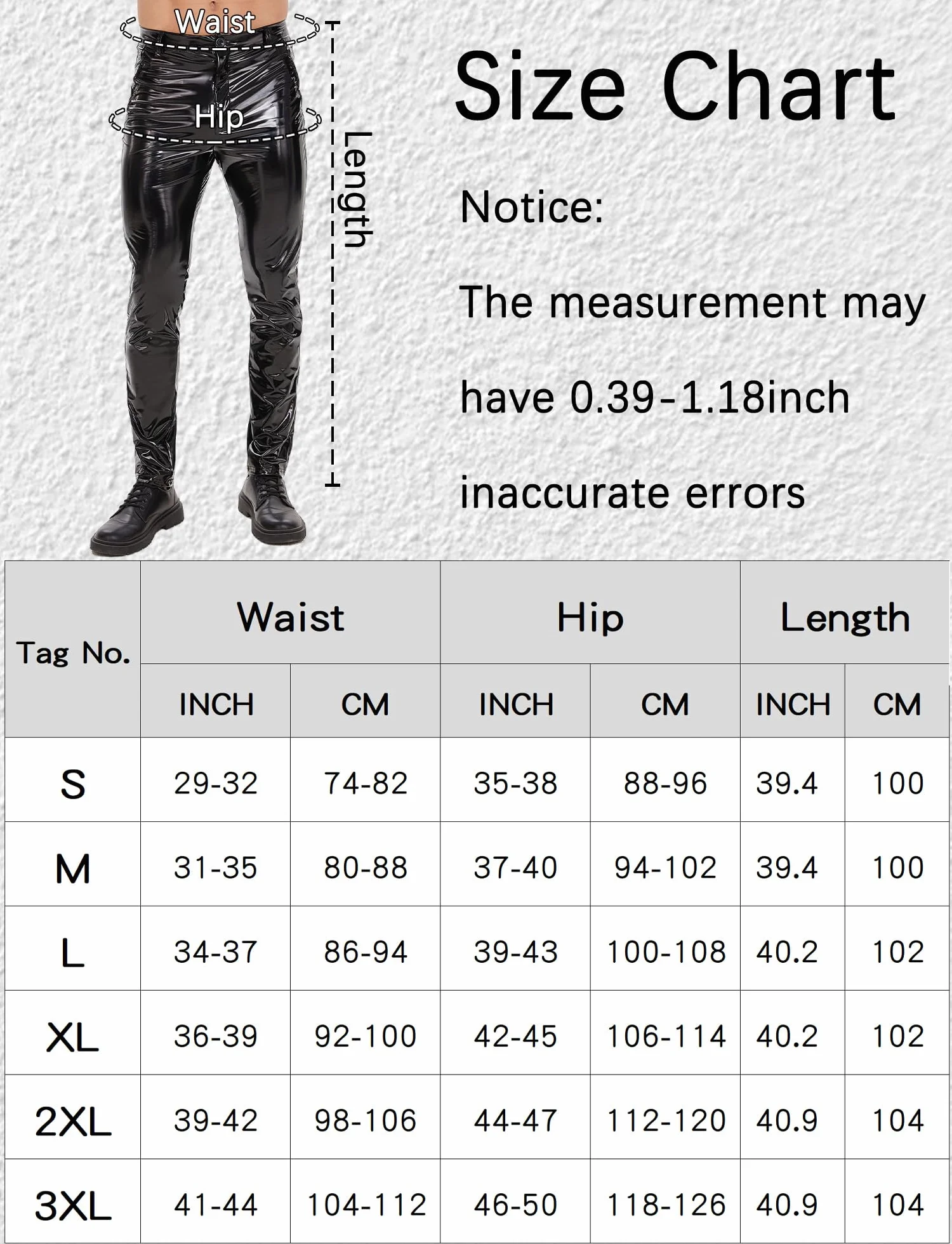 Pantaloni lunghi uomo similpelle slim fit effetto bagnato costume rave party discoteca