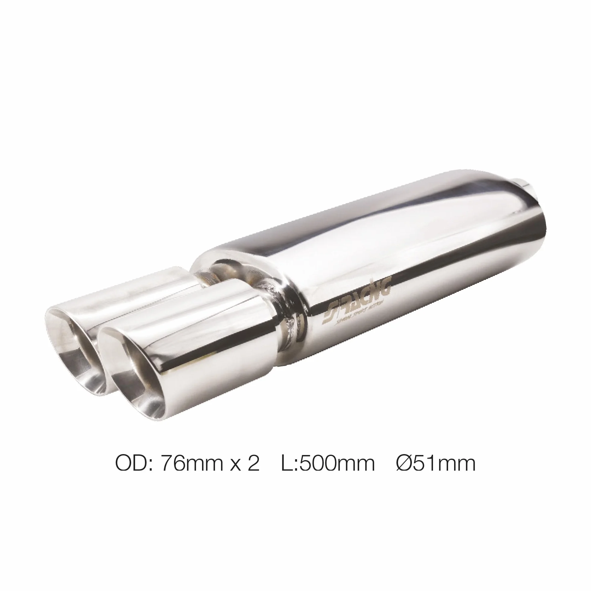 Simoni Racing ESR633 Rifle Marmitta Sportiva Universale, Marmitta Sportiva, Scarico Universale per Auto, Uscita Tonda Doppia, in Inox